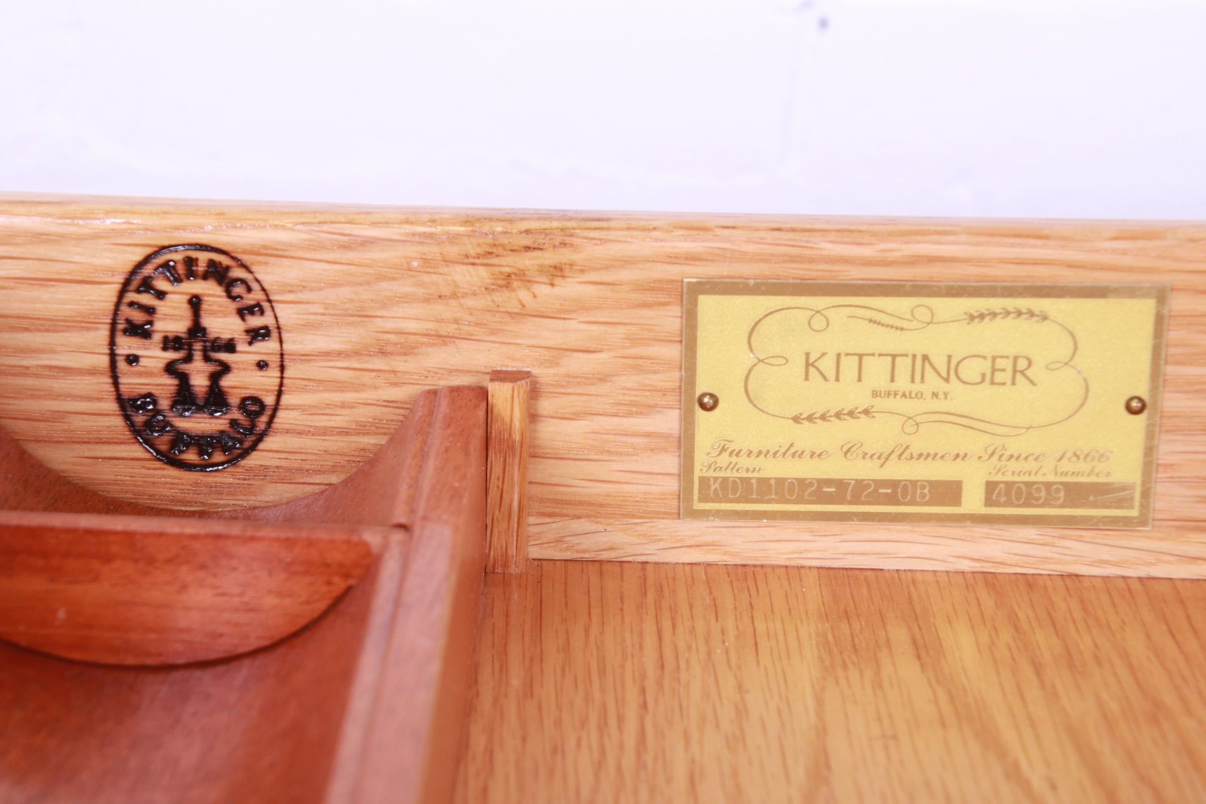 Kittinger Georgian Burl Wood and Mahogany Leather Top Executive Desk 13