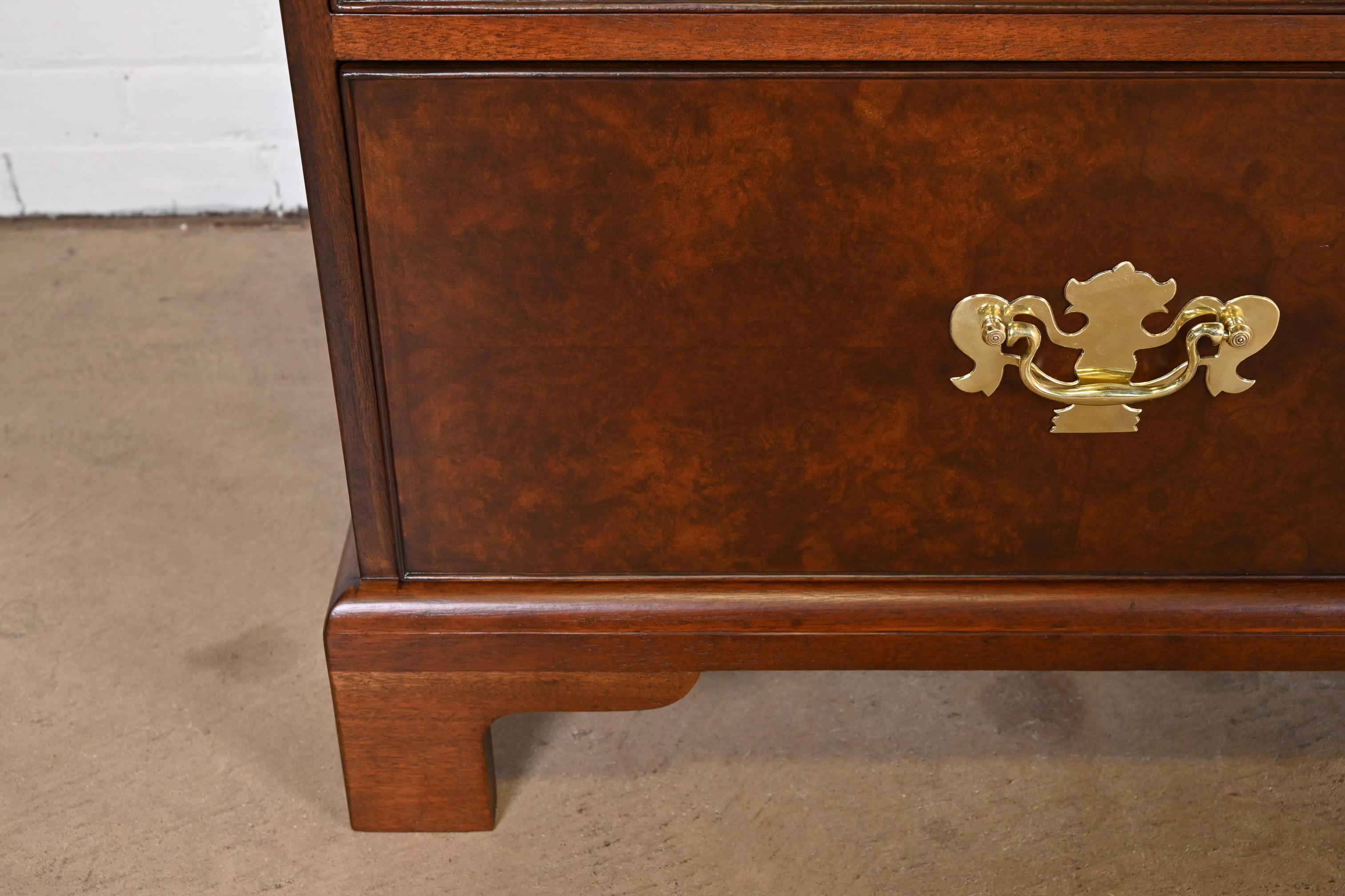 Kittinger Georgian Burled Walnut 13-Drawer Dresser or Credenza, Newly Refinished 7