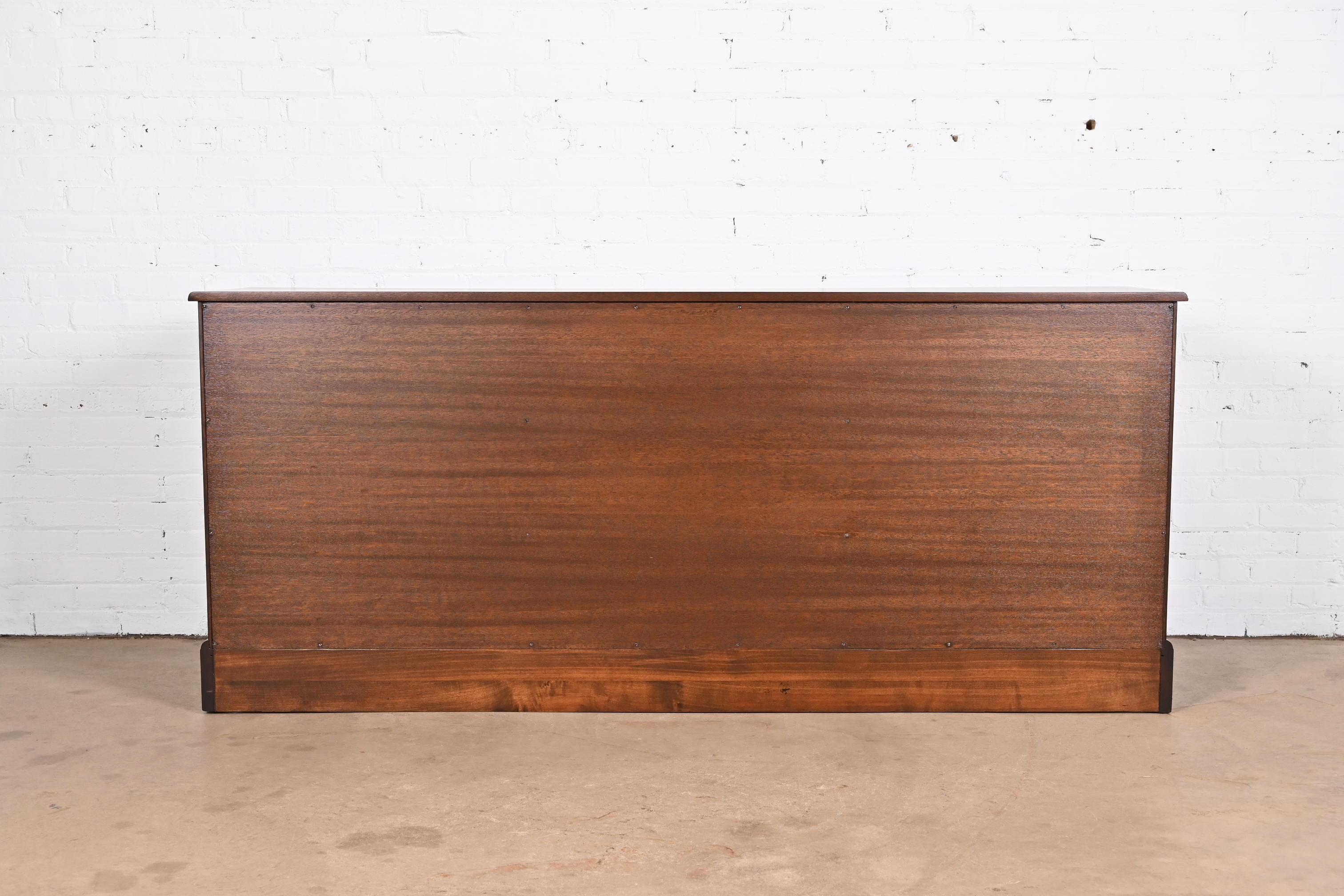 Kittinger Georgian Burled Walnut 13-Drawer Dresser or Credenza, Newly Refinished 10