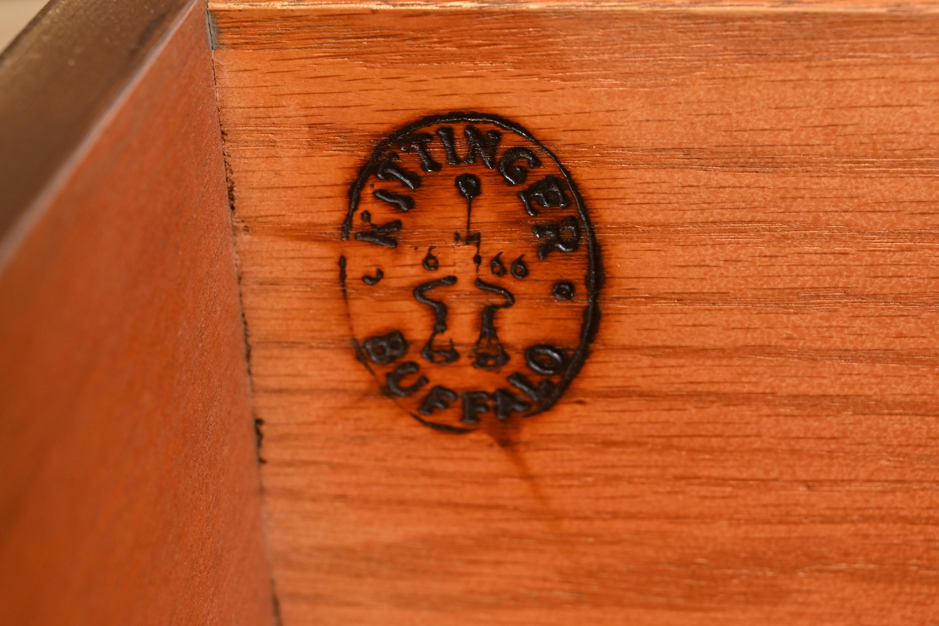 Kittinger Georgian Carved Mahogany Breakfront Bookcase Cabinet 5