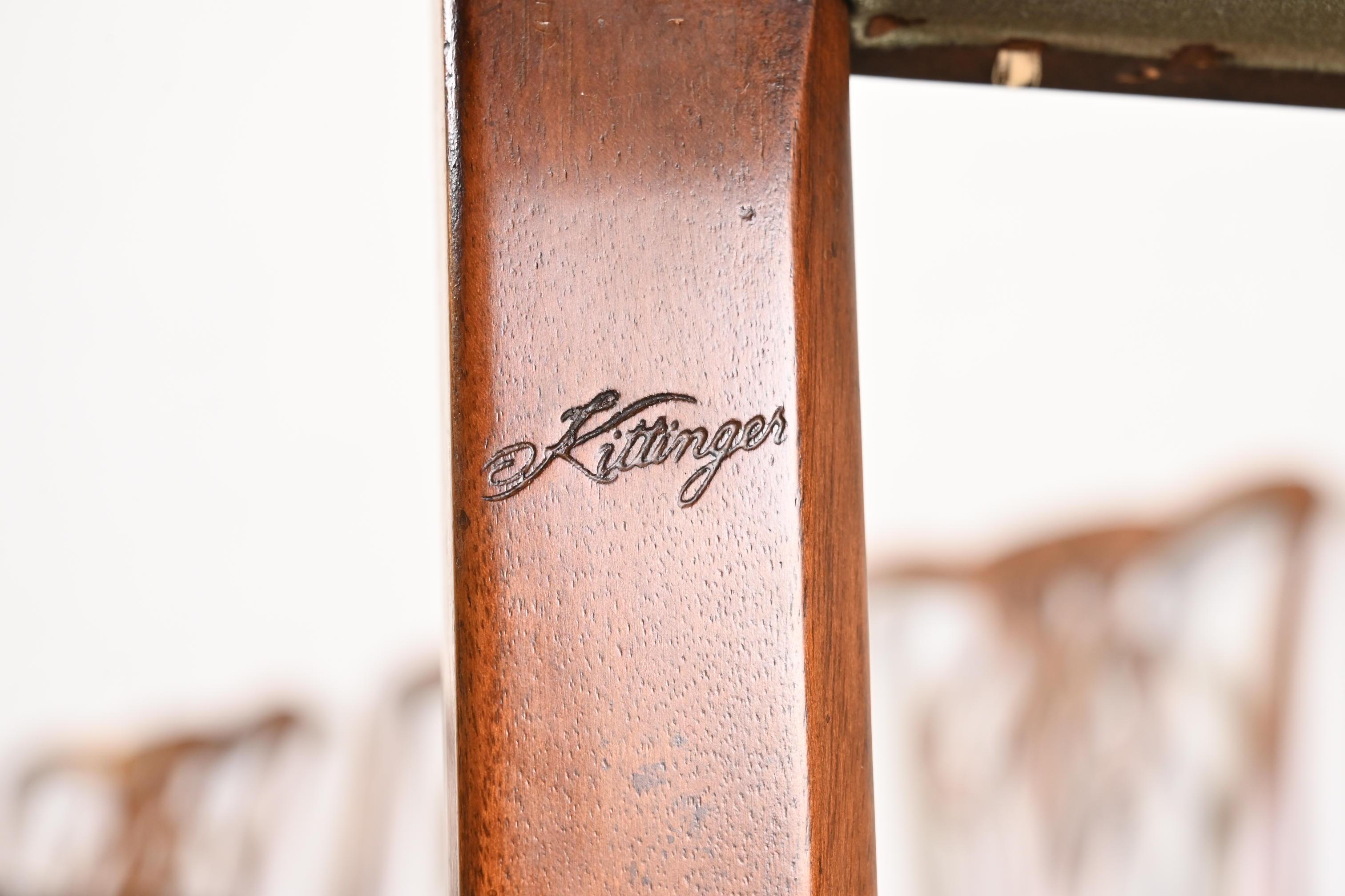 Kittinger Georgian Carved Mahogany Side Chairs or Dining Chairs, Pair For Sale 5
