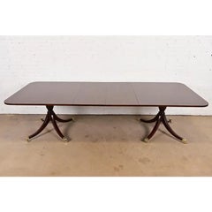 Kittinger Georgian Double Pedestal Extension Dining Table, Newly Refinished