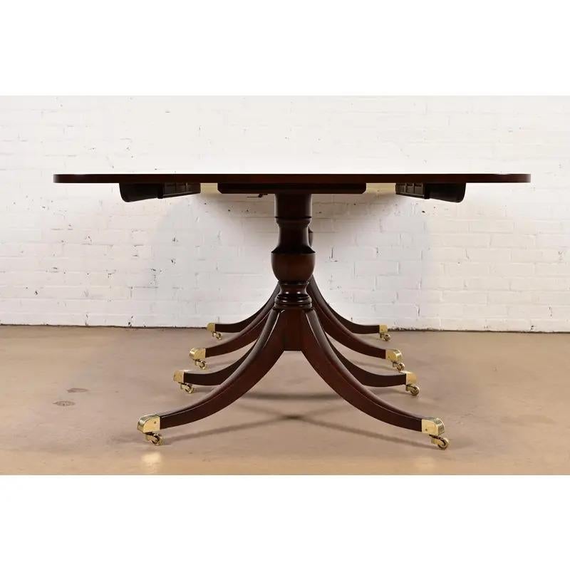 Kittinger Georgian Double Pedestal Extension Dining Table, Newly Refinished en venta 2