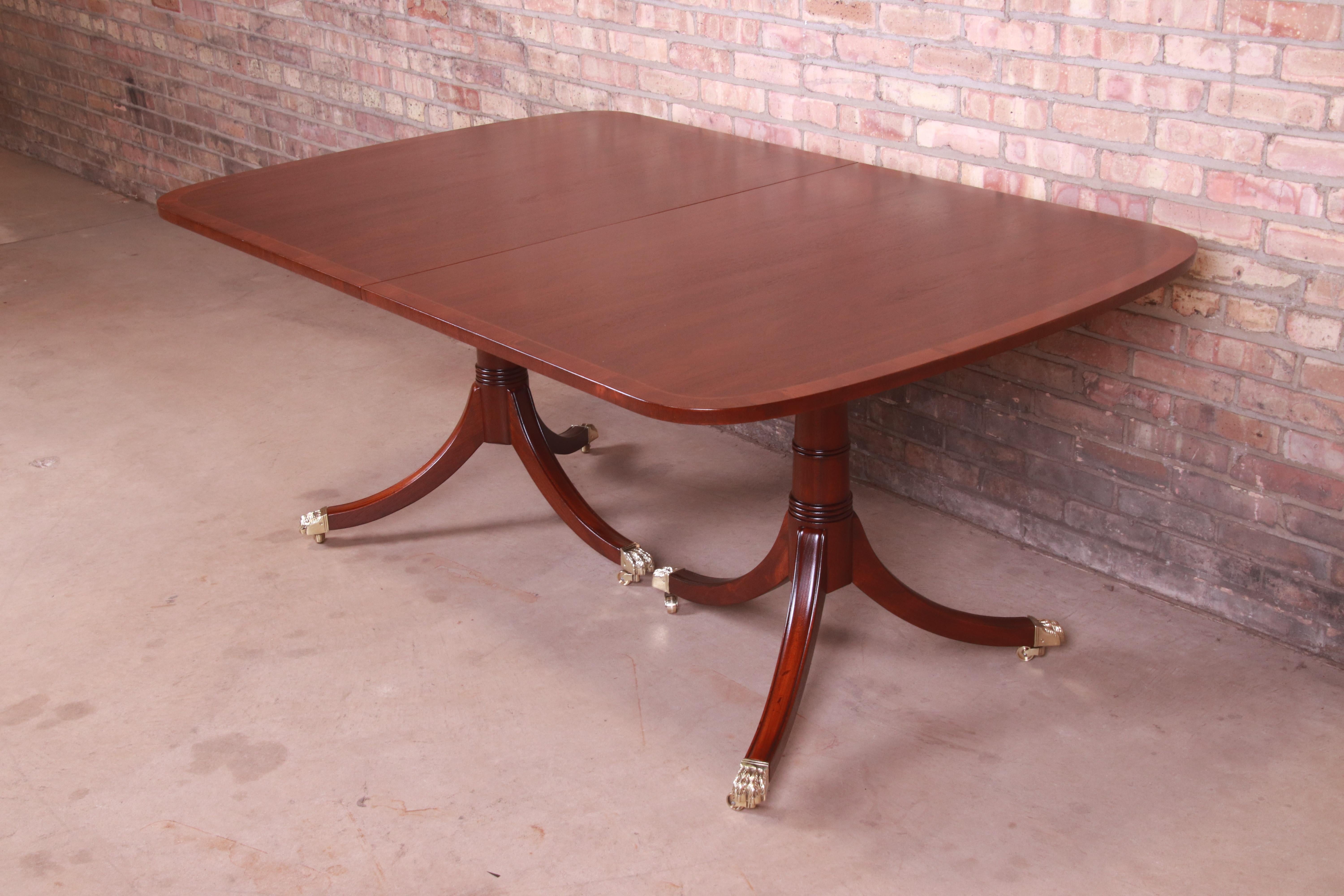 Kittinger Georgian Mahogany Double Pedestal Dining Table, Newly Refinished 5