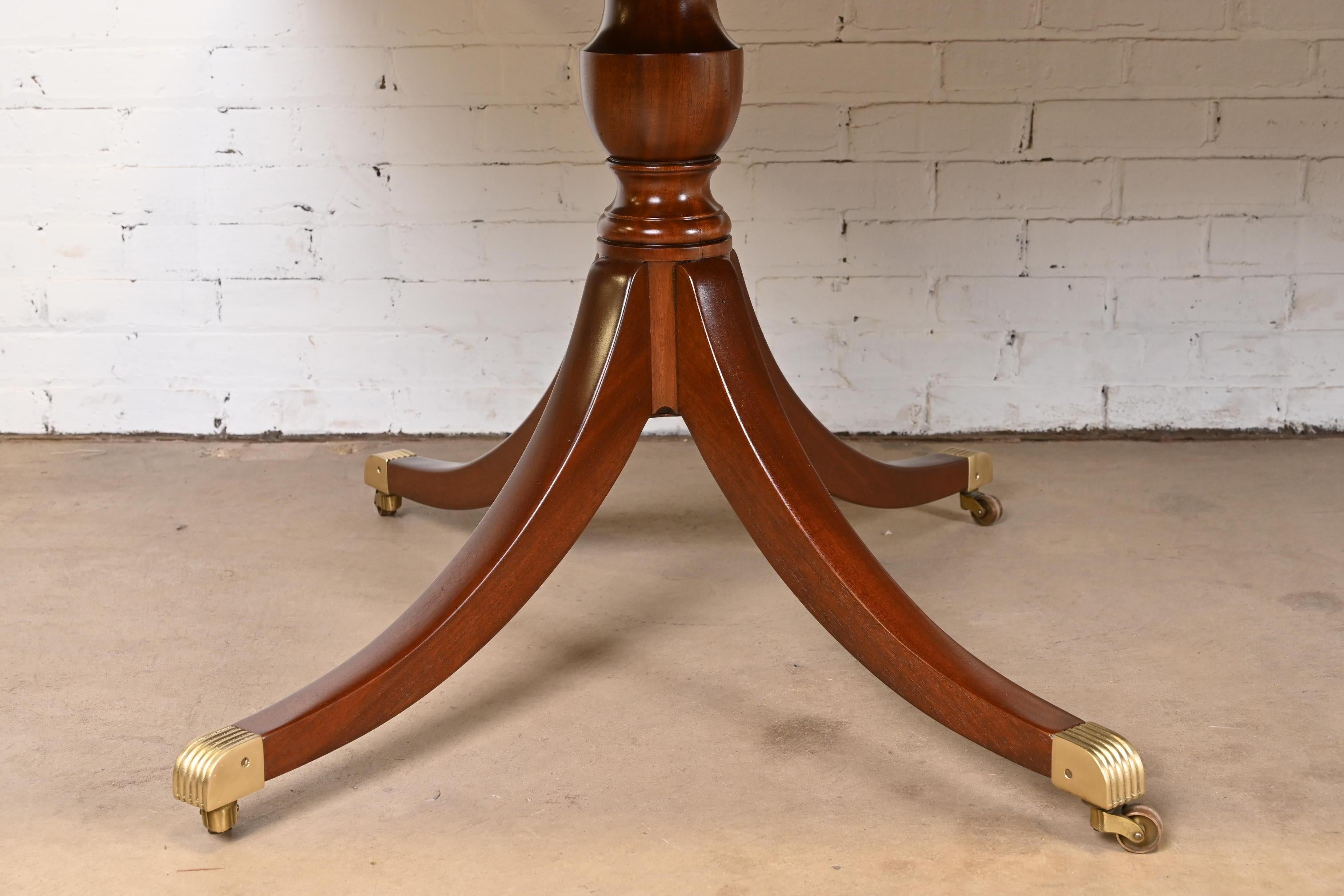 Kittinger Georgian Mahogany Double Pedestal Dining Table, Newly Refinished For Sale 8