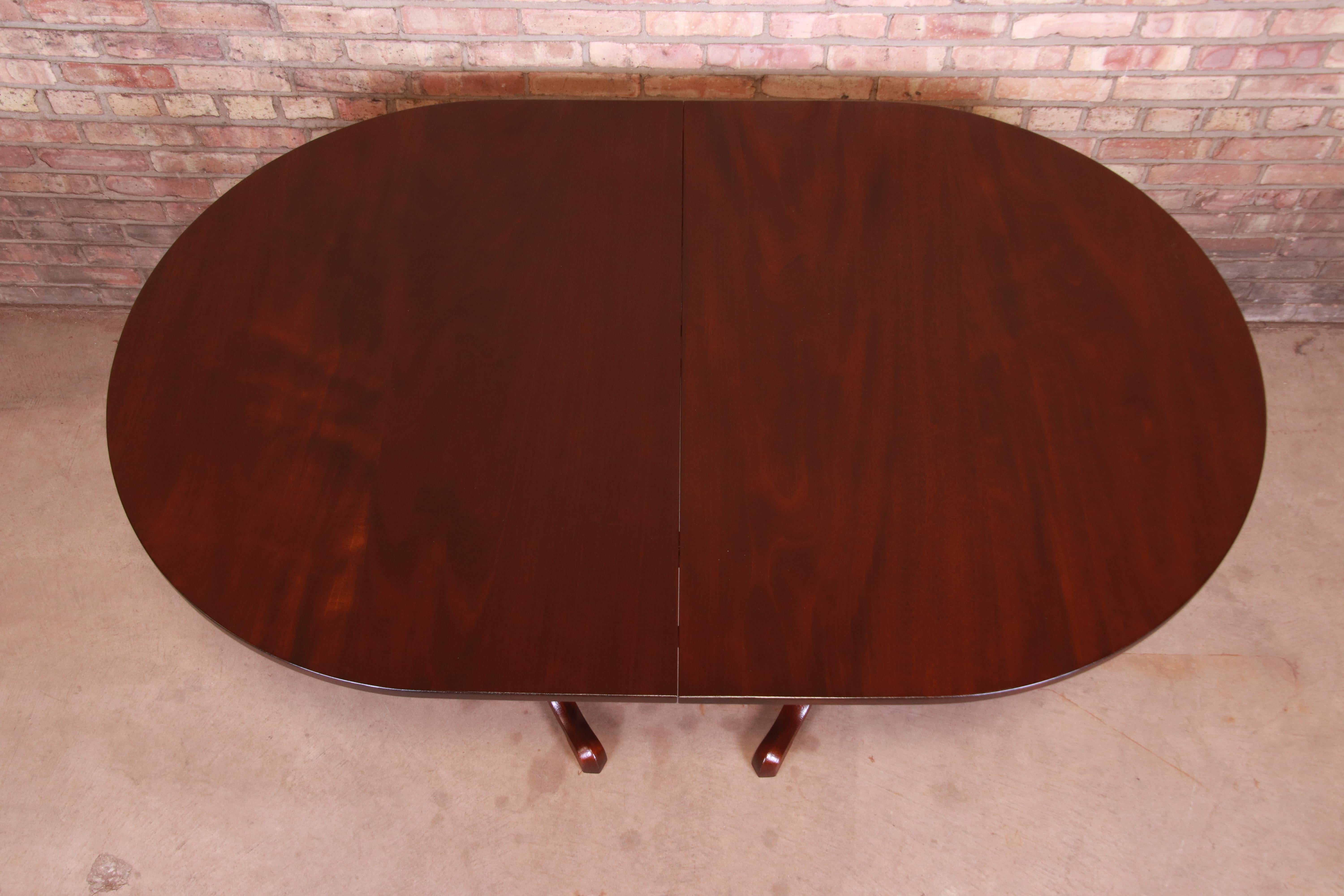 Kittinger Georgian Mahogany Double Pedestal Dining Table, Newly Refinished 11