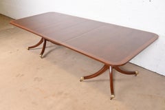 Kittinger Georgian Mahogany Double Pedestal Dining Table, Newly Refinished