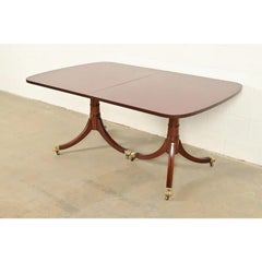 Kittinger Georgian Mahogany Double Pedestal Dining Table, Newly Refinished