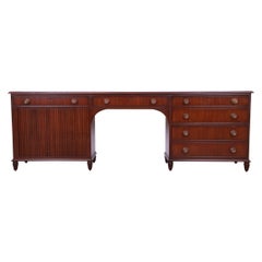 Used Kittinger Georgian Mahogany Executive Credenza Desk, Newly Refinished