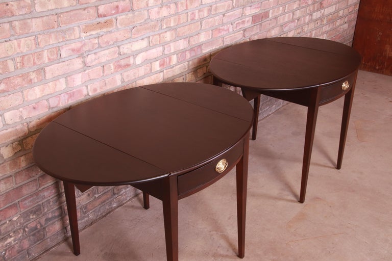 Kittinger Mahogany Pembroke Tea Tables, Newly Refinished For