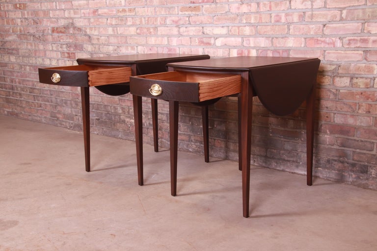 Kittinger Mahogany Pembroke Tea Tables, Newly Refinished For