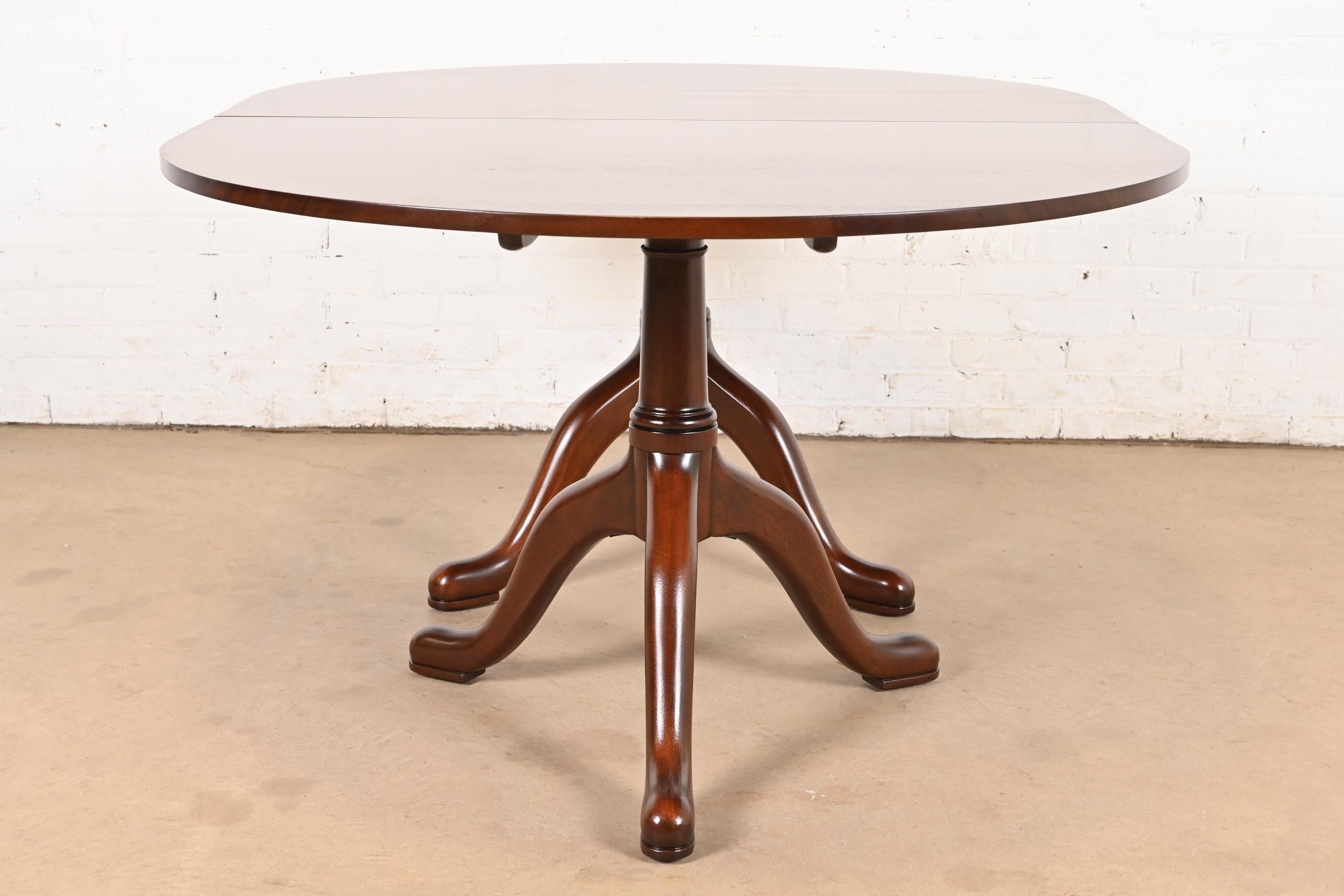 Kittinger Georgian Solid Mahogany Double Pedestal Dining Table, Newly Refinished For Sale 6