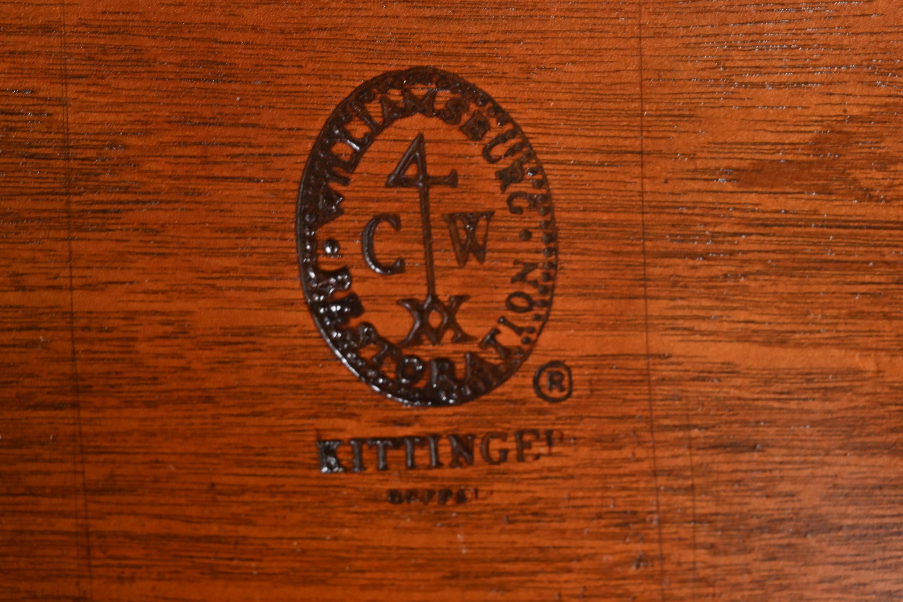Kittinger Georgian Solid Mahogany Double Pedestal Dining Table, Newly Refinished For Sale 7