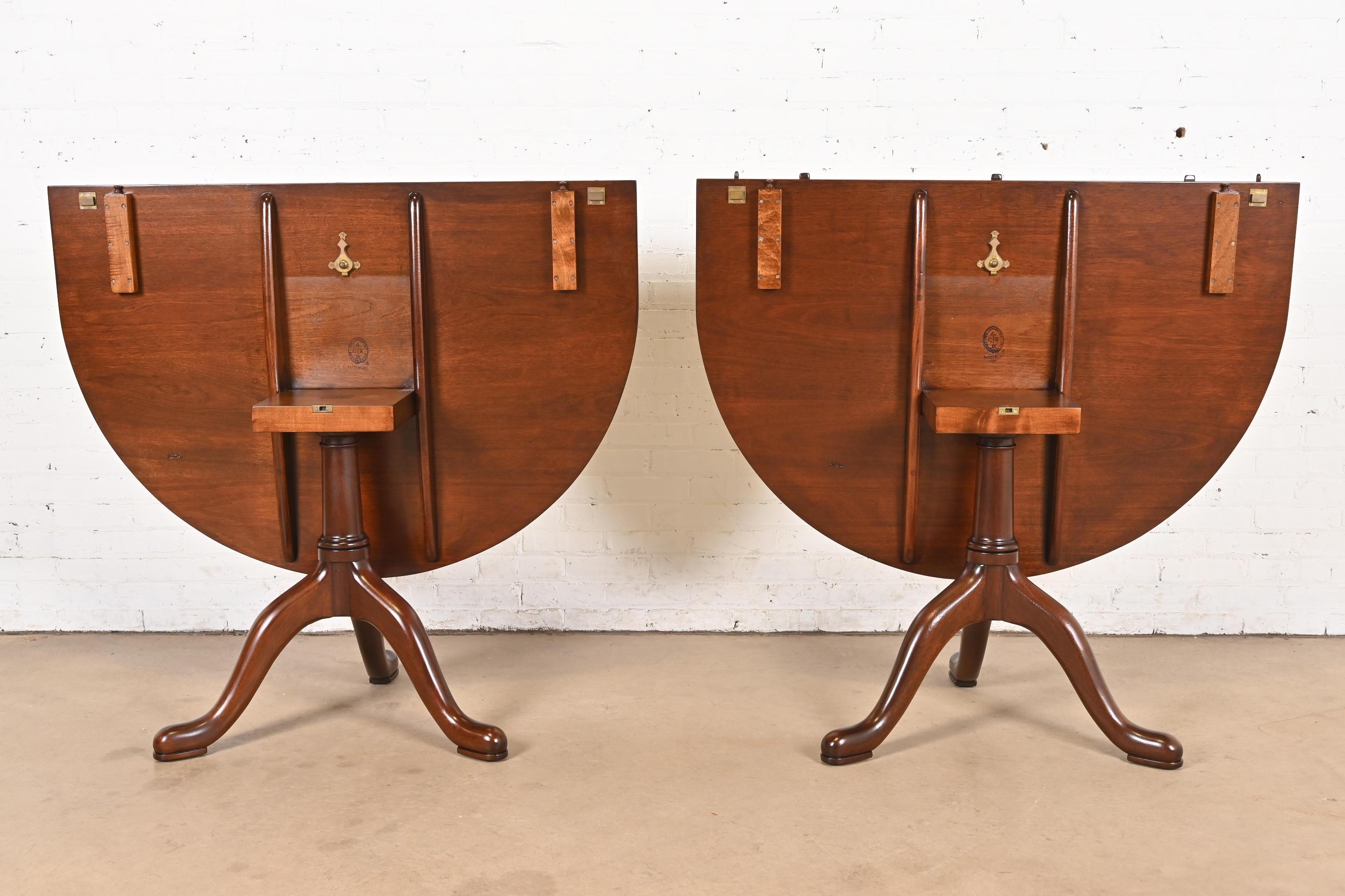 Kittinger Georgian Solid Mahogany Double Pedestal Dining Table, Newly Refinished For Sale 3