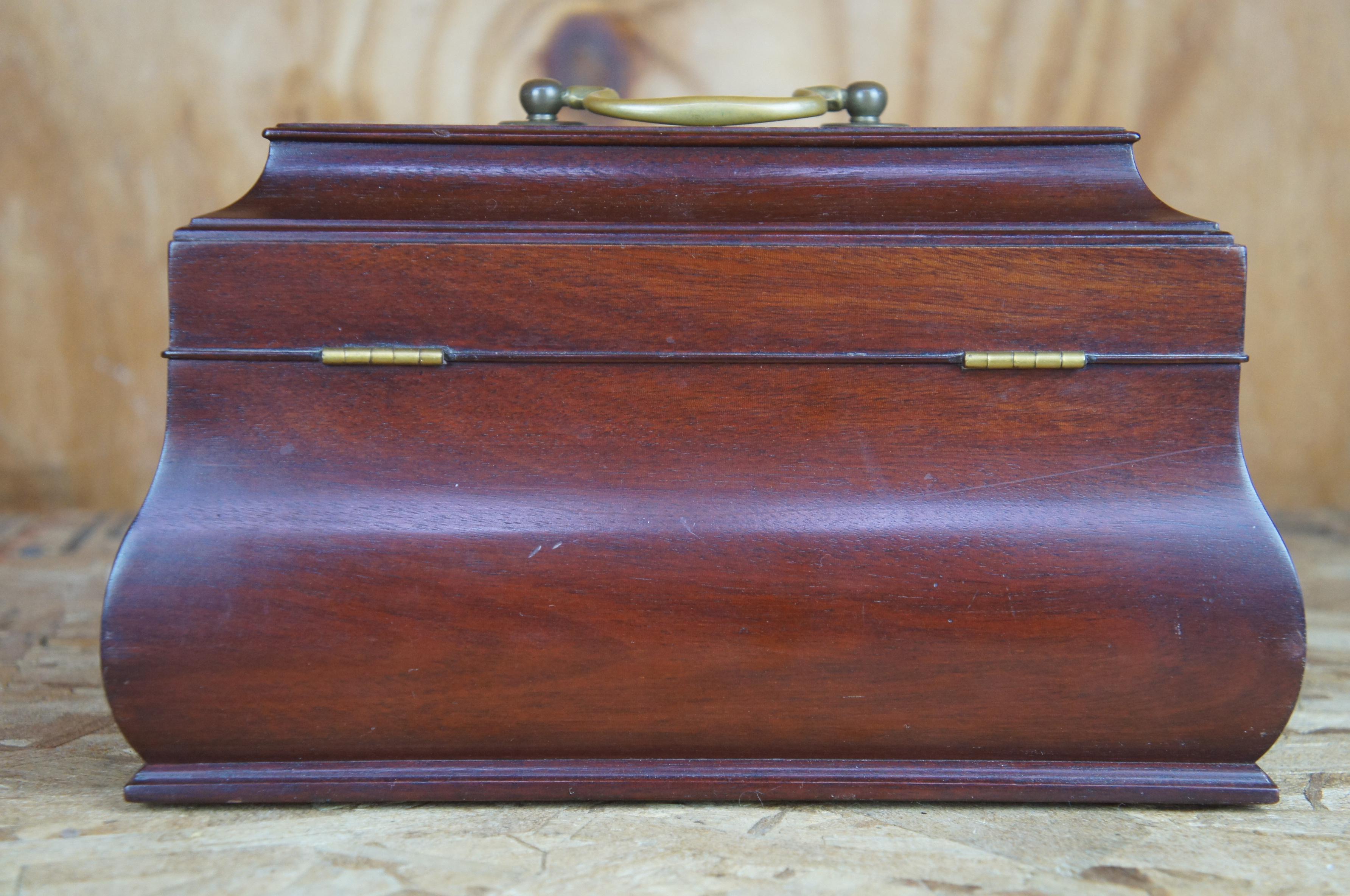 Kittinger Georgian Solid Mahogany Tea Caddy Bombe Stlye Jewelry Casket Colonial In Good Condition In Dayton, OH