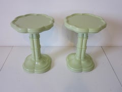 Kittinger Grosfeld Regency Lotus Pedestal Side Tables