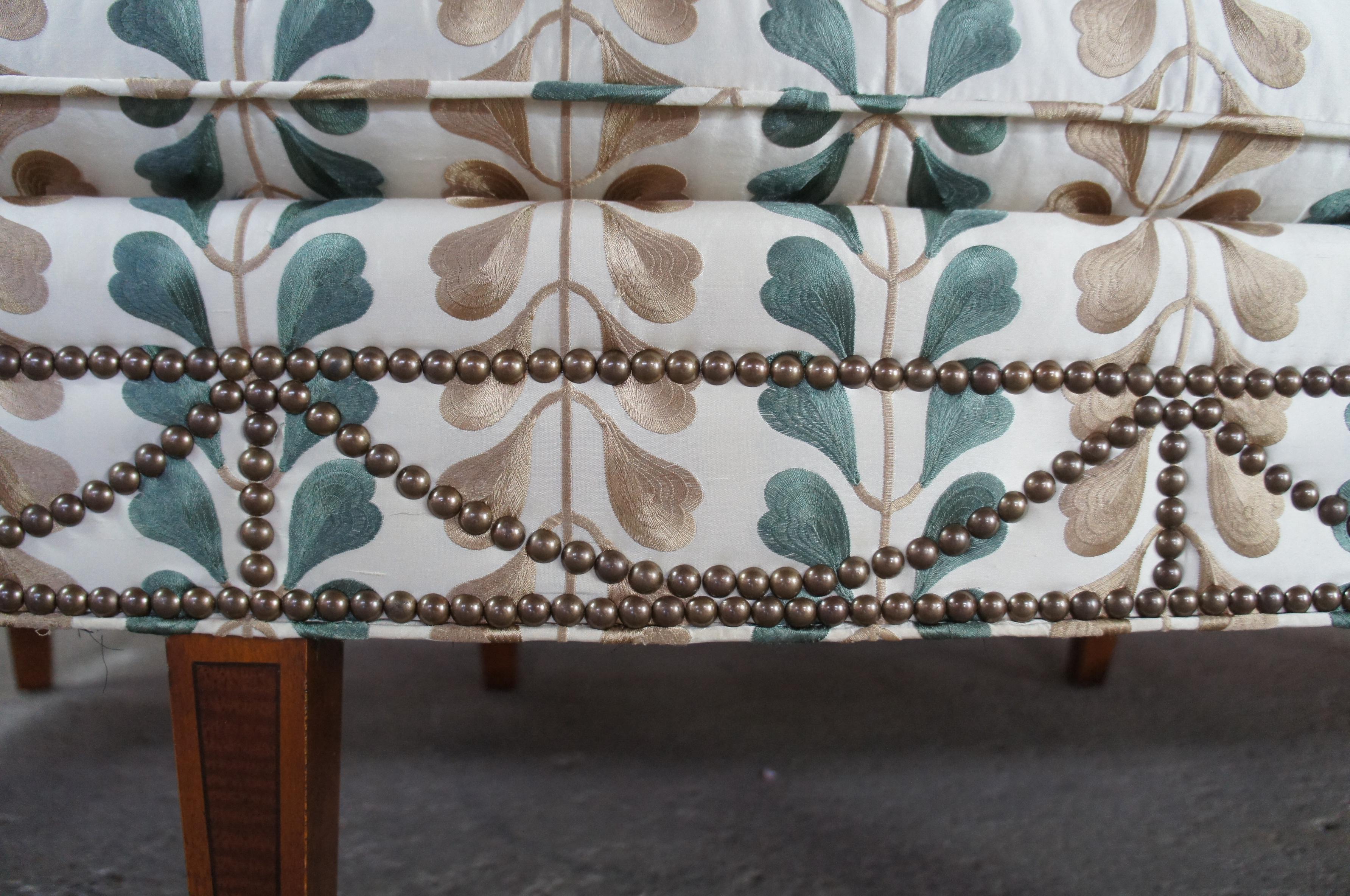 Upholstery Kittinger Hepplewhite Bowback Mahogany Inlaid Sofa Osborn & Little Federal