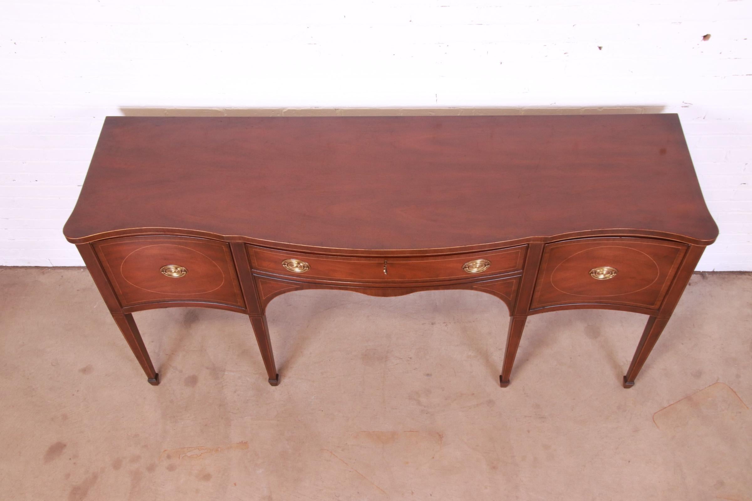 Kittinger Hepplewhite Inlaid Mahogany Serpentine Sideboard Credenza 9