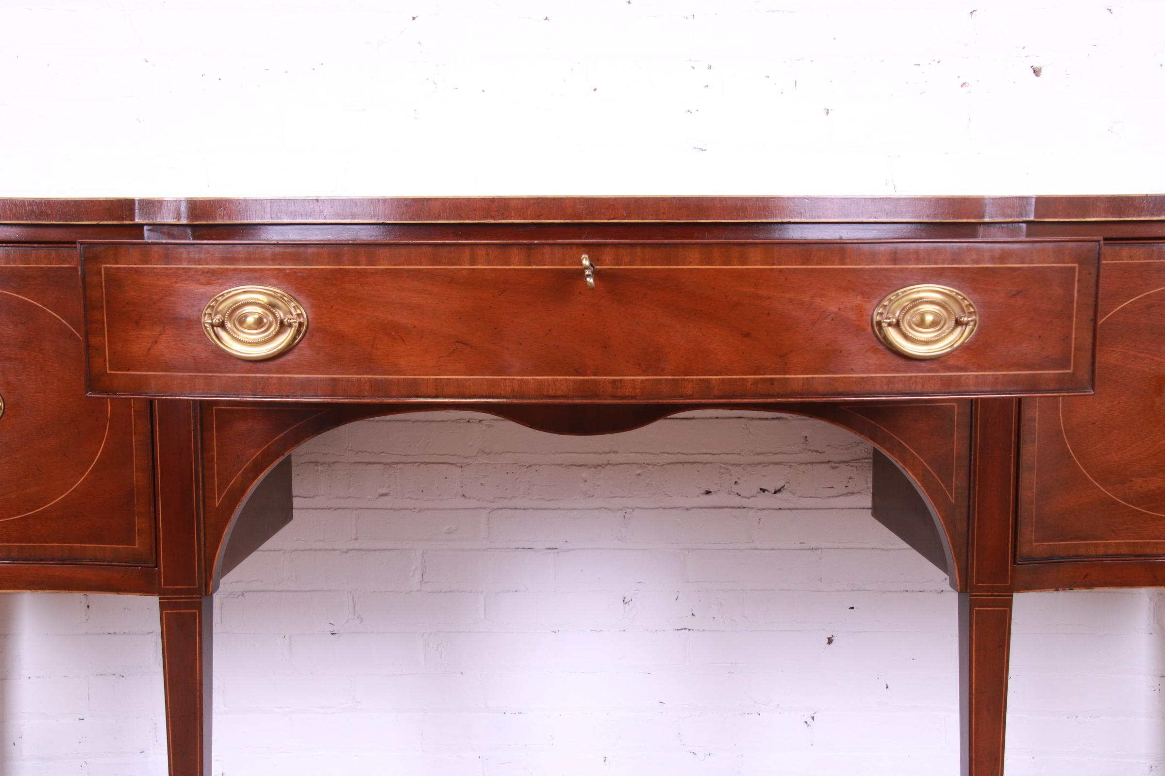 Kittinger Hepplewhite Inlaid Mahogany Serpentine Sideboard Credenza 2