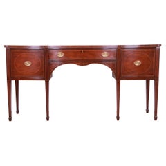 Kittinger Hepplewhite Inlaid Mahogany Serpentine Sideboard Credenza