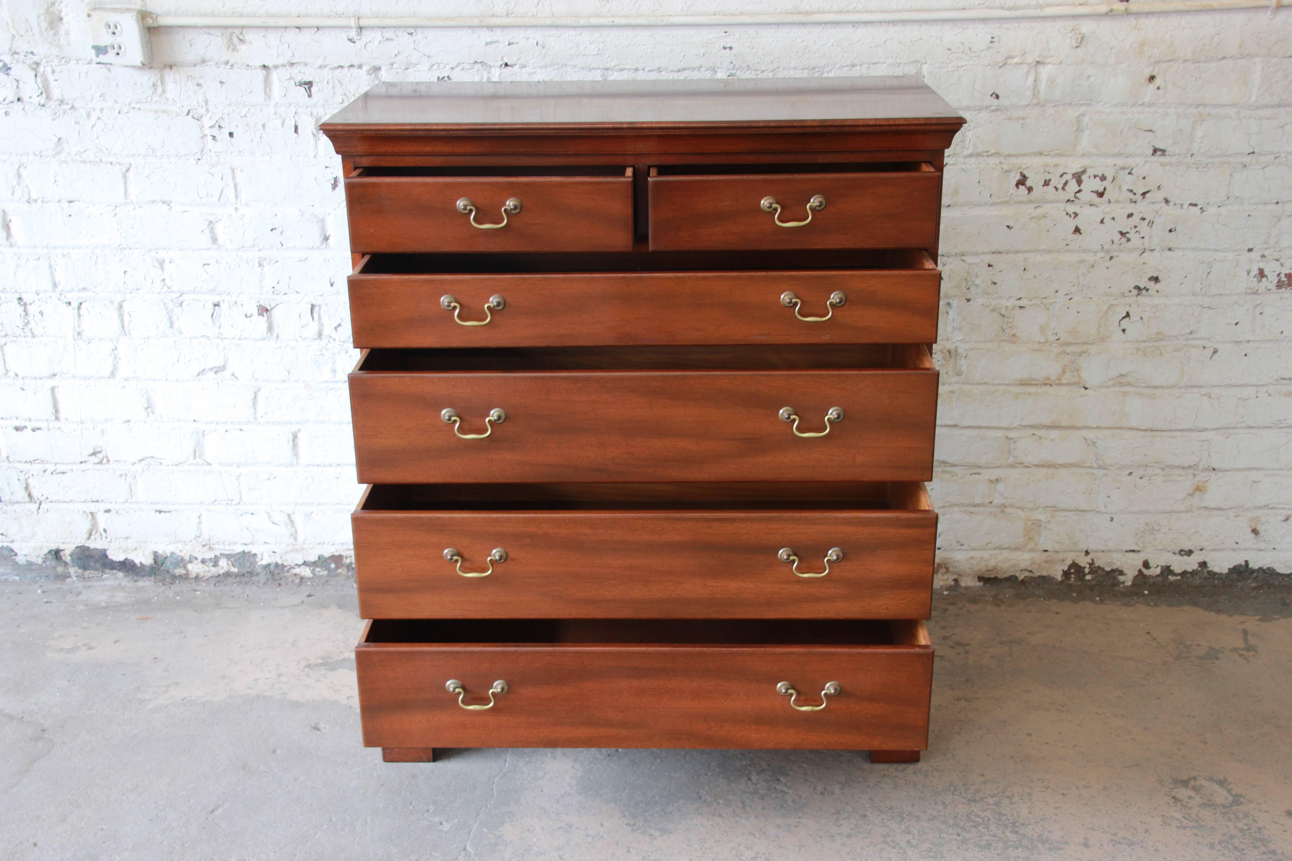 Georgian Kittinger Historic Williamsburg Mahogany Highboy Dresser