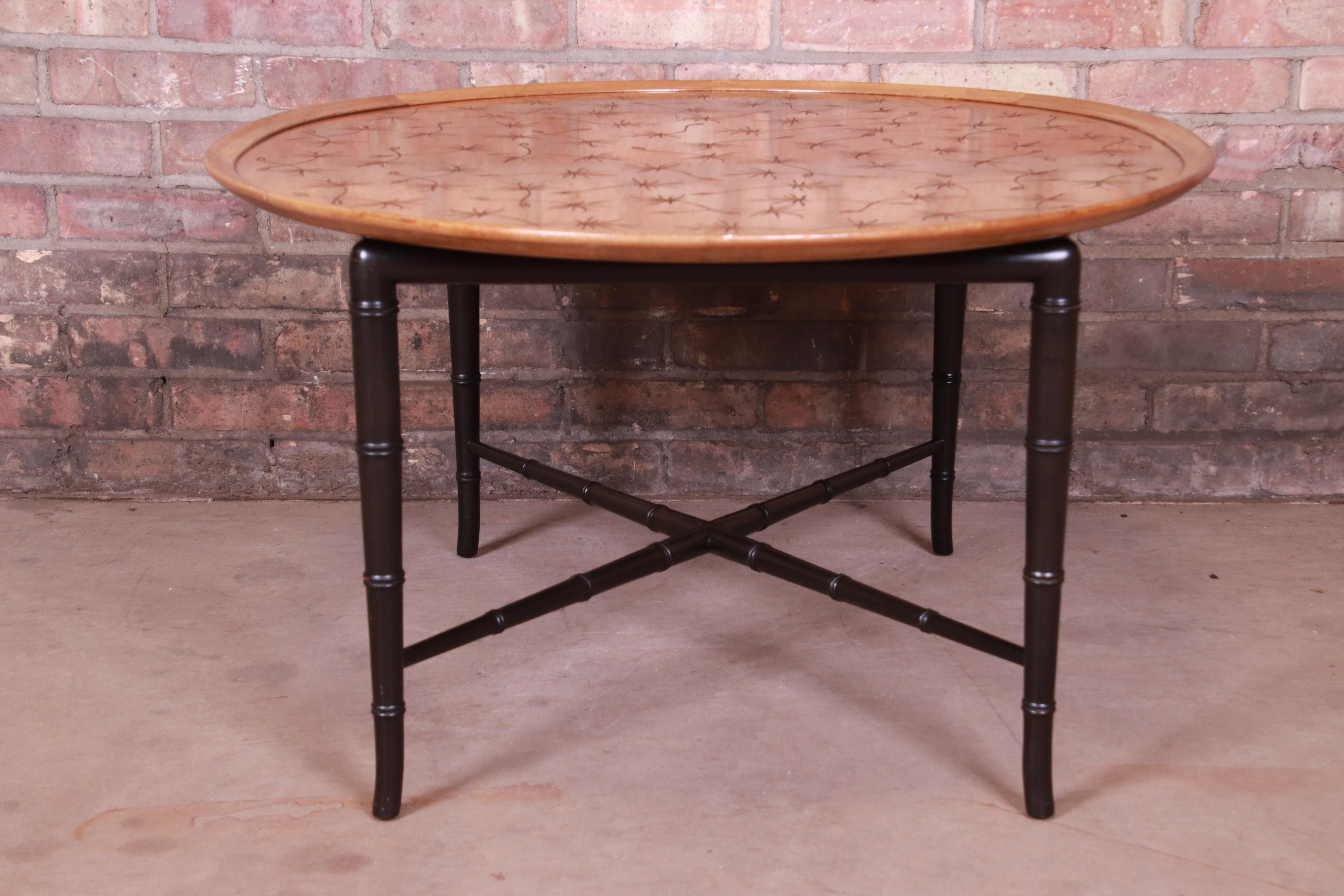Kittinger Hollywood Regency Faux Bamboo Cocktail Table, circa 1950s 5