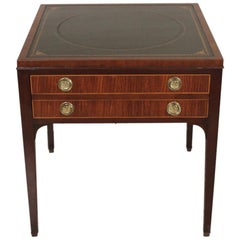 Kittinger Leather Top Mahogany One Drawer Table
