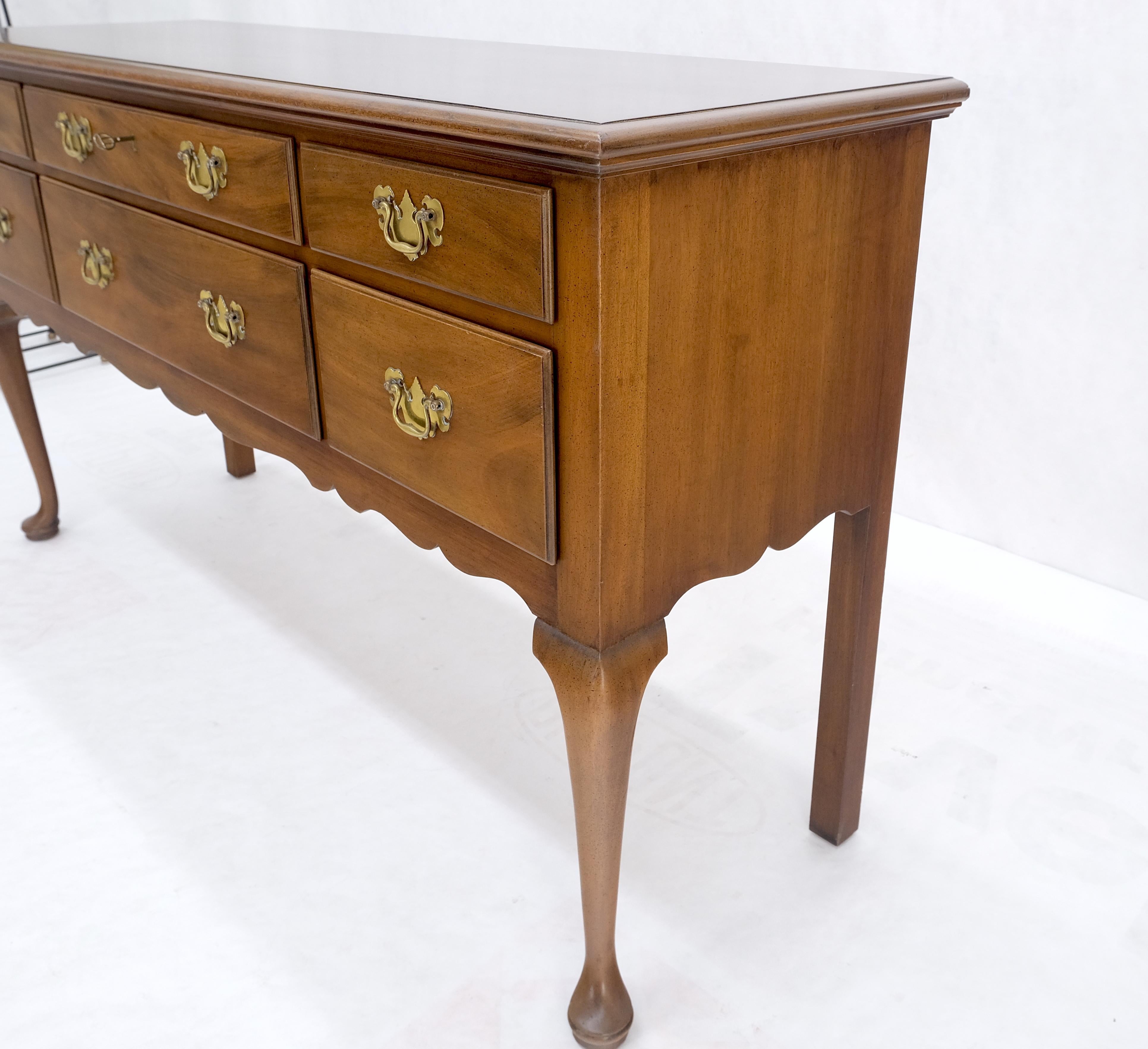 20th Century Kittinger Light Mahogany Queen Anne 6 Drawer Sideboard Server Credenza MINT! For Sale