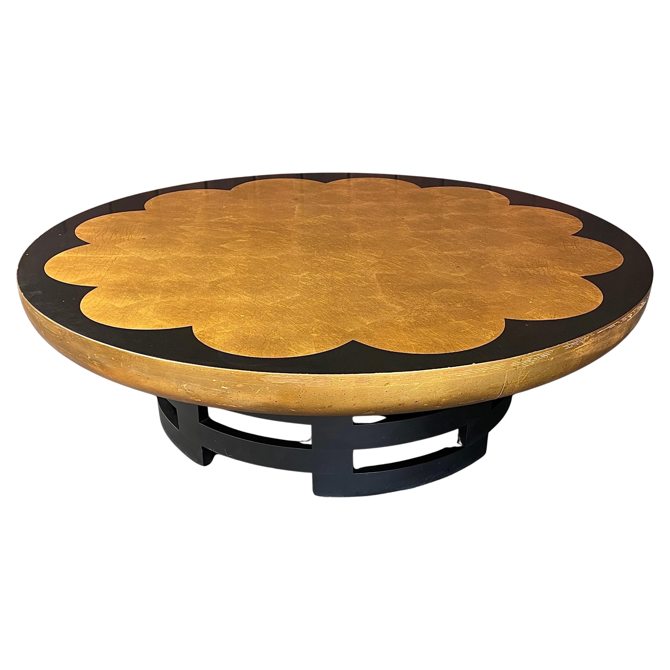 Tavolino da caffè Kittinger Lotus Mid-Century Gilt James Mont Hollywood Chinoiserie