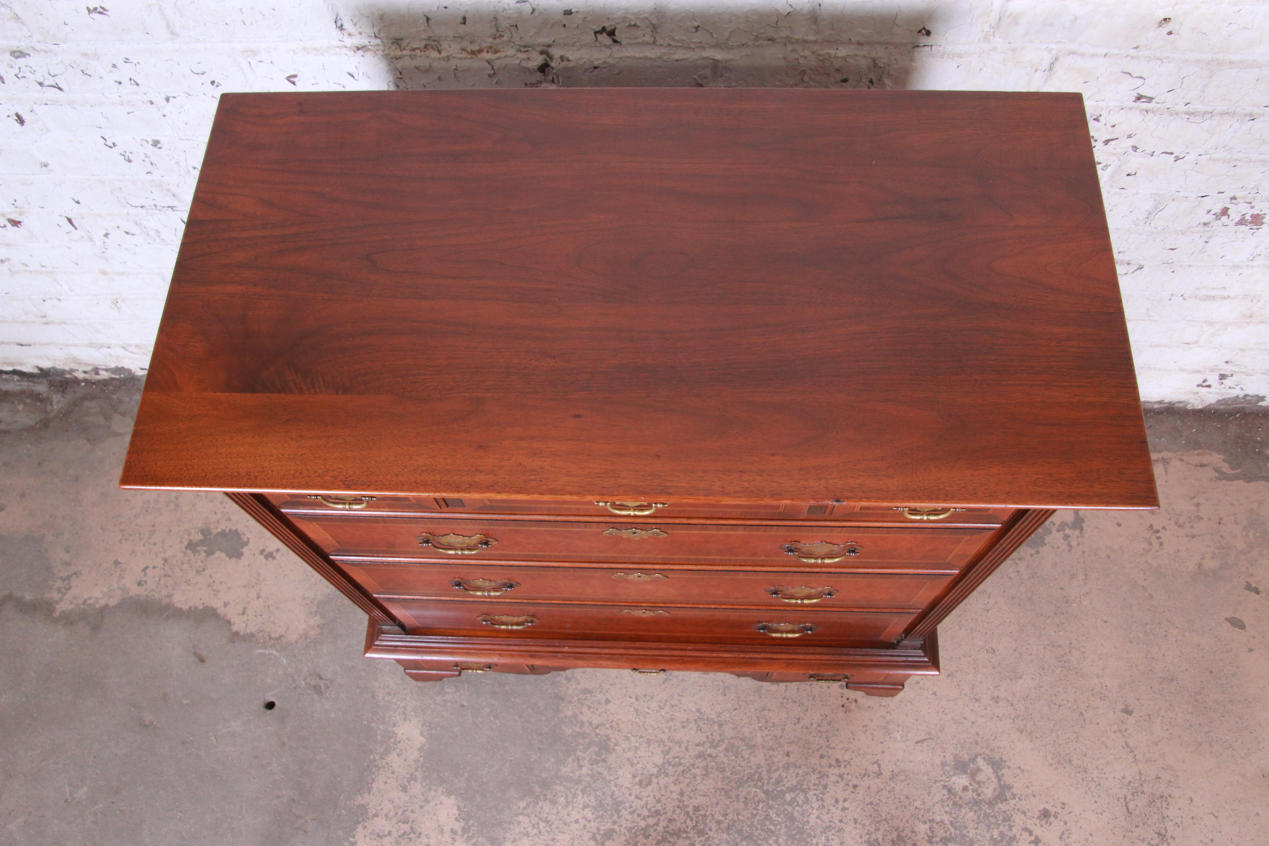 Kittinger Mahogany and Birdseye Maple Nine-Drawer Highboy Dresser, circa 1930s 6