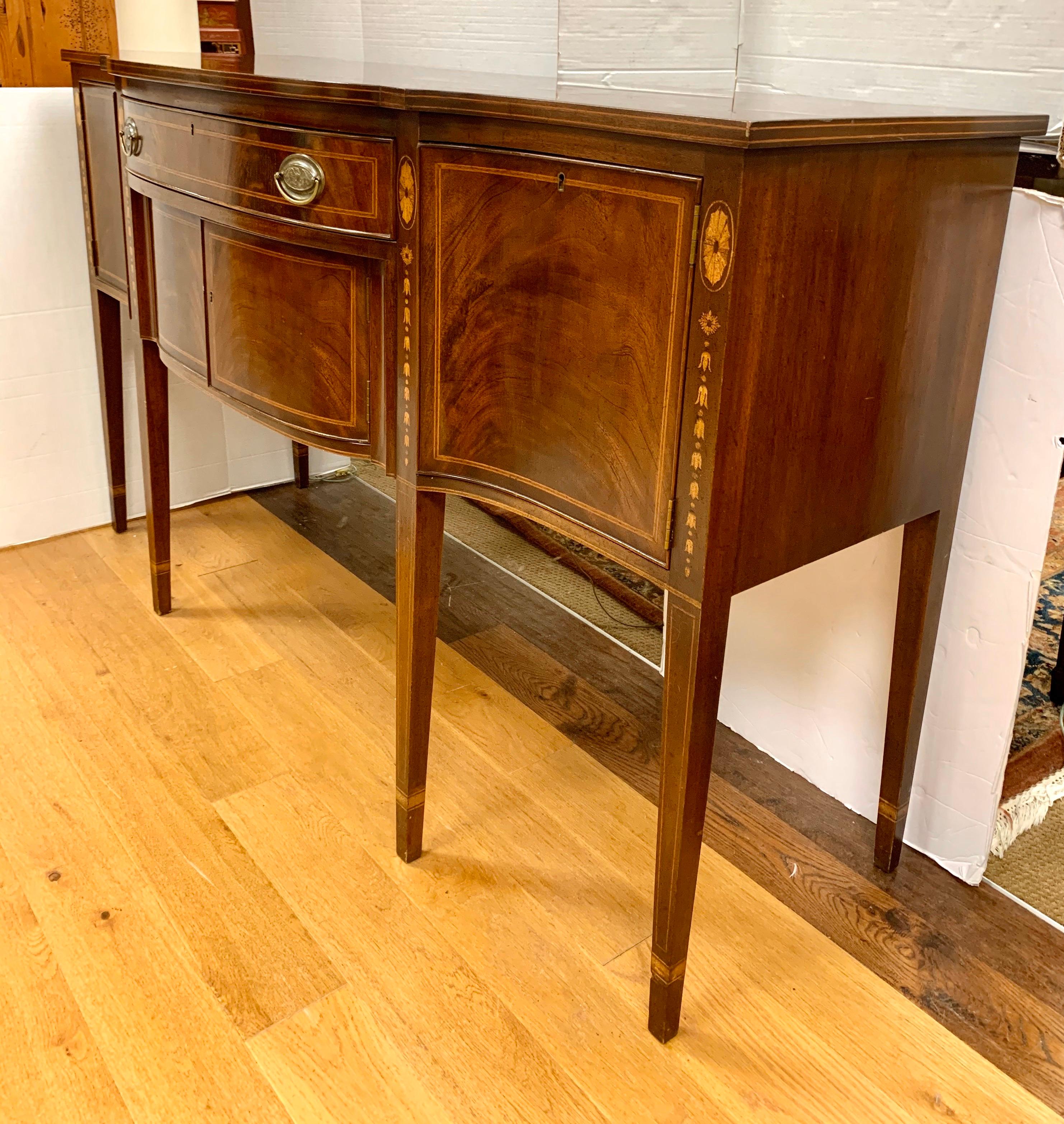 Kittinger Mahogany Inlay Buffet Sheraton Sideboard Credenza 4