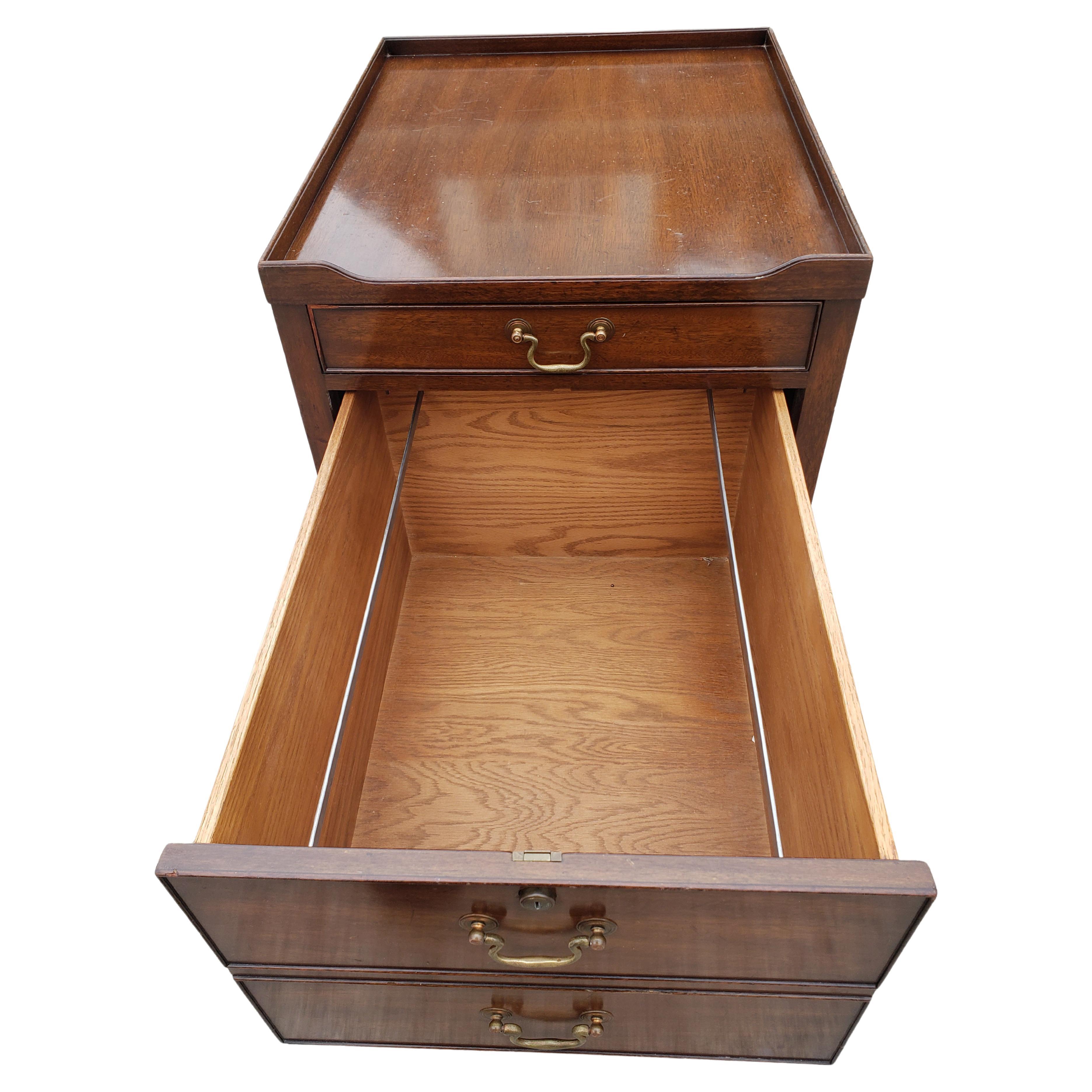 American Kittinger Mahogany Side Table File Cabinet