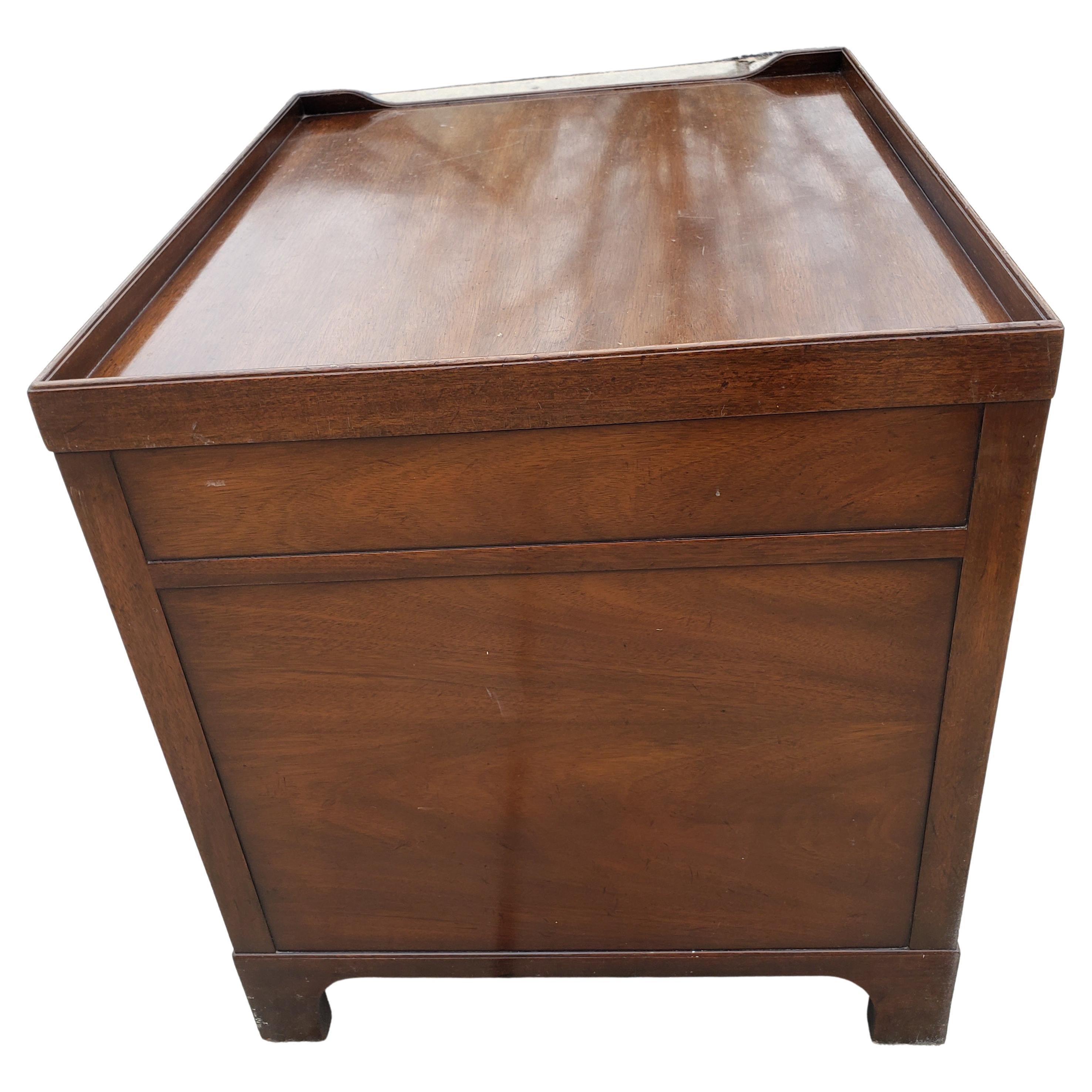 20th Century Kittinger Mahogany Side Table File Cabinet