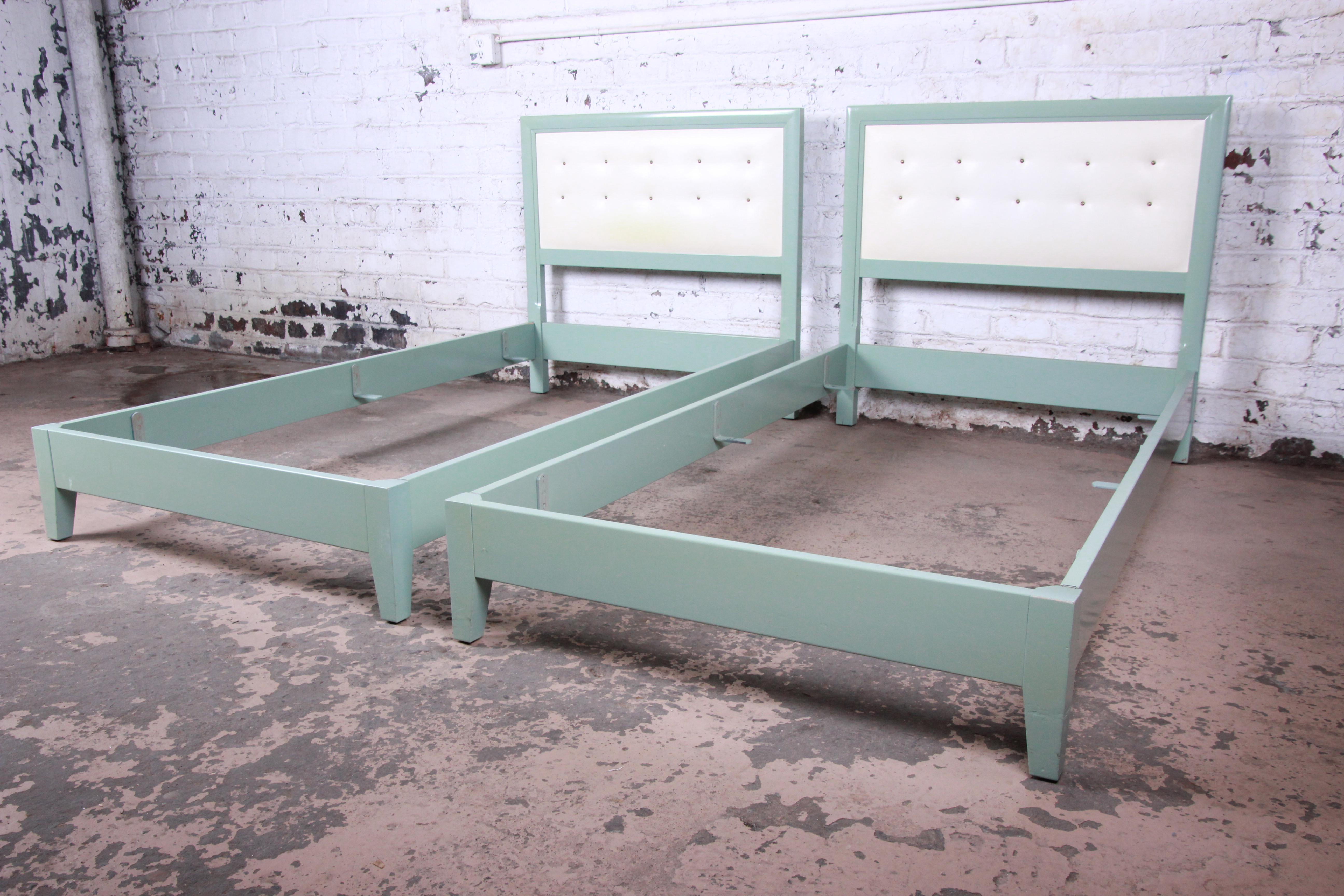 Mid-Century Modern Kittinger Mandarin Collection Twin Beds, Pair