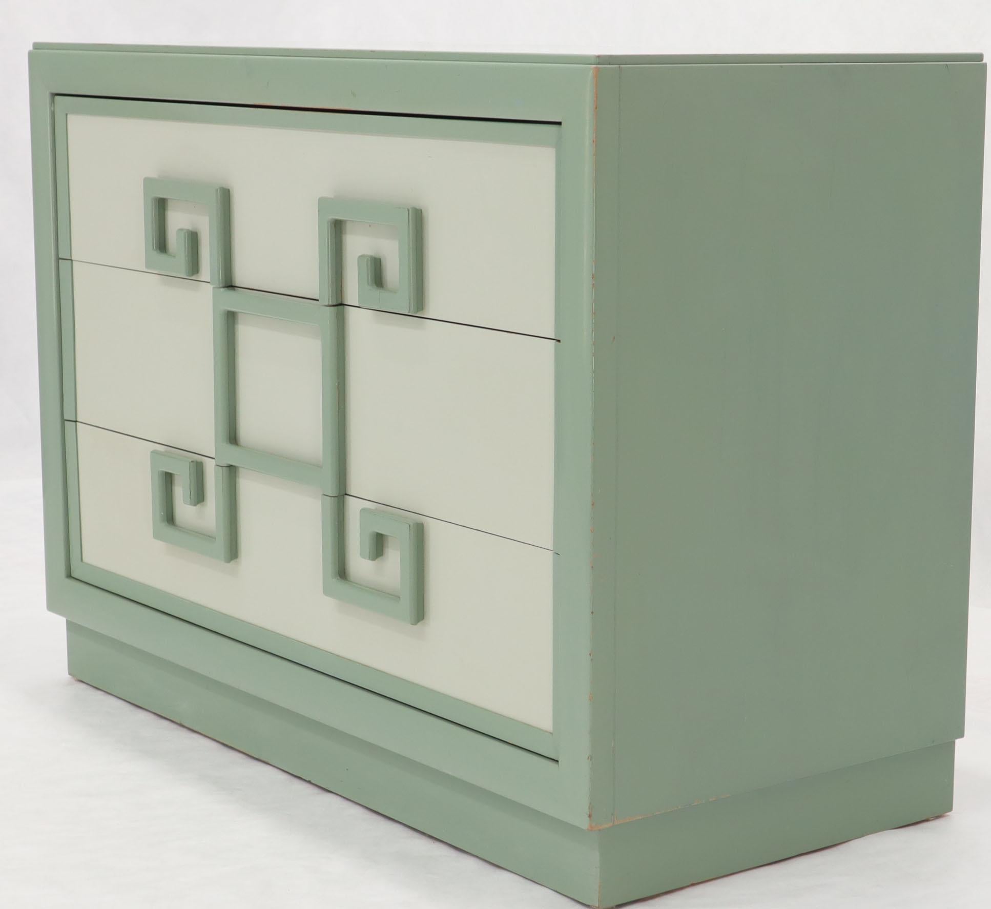 Mid-Century Modern Kittinger two-tone bachelor chest from Mandarin collection. In style of James Mont.