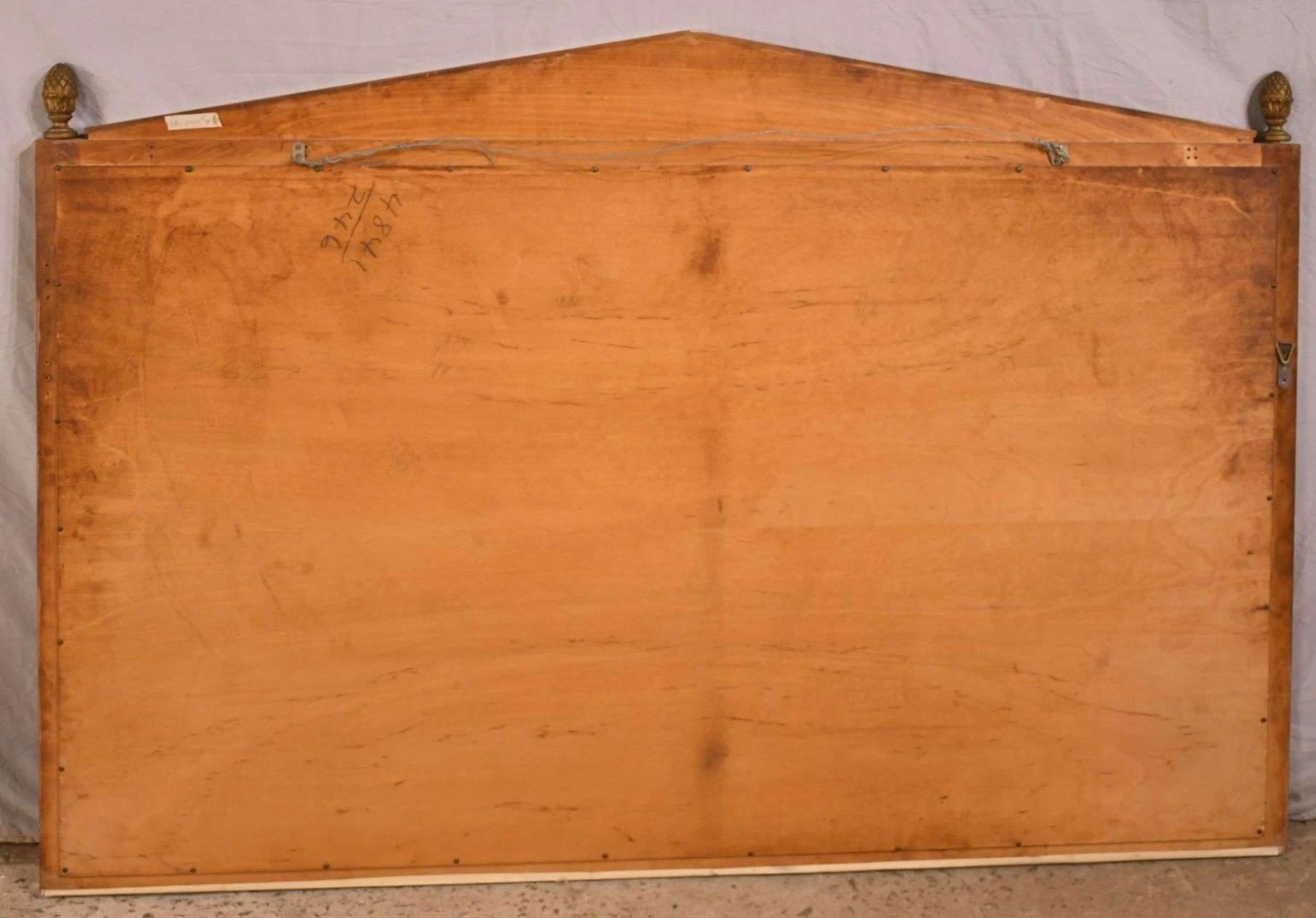 American Kittinger Maple French Regency Style Faux Bamboo Inspired Maple & Brass Mirror For Sale