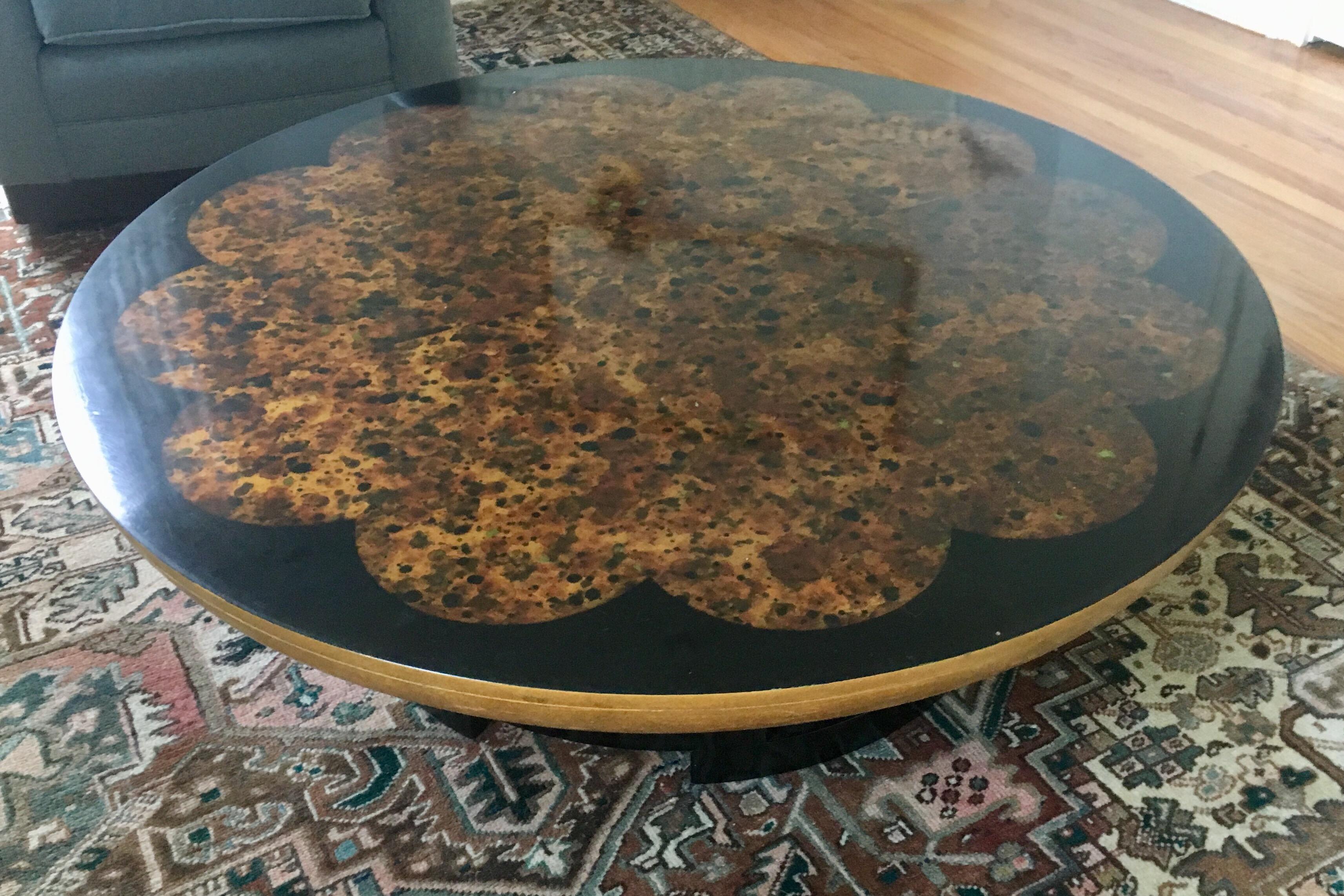 American Kittinger Muller and Barringer Lotus Round Cocktail Coffee Table