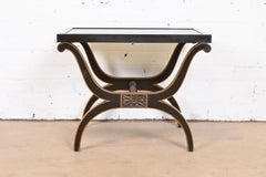 Kittinger Neoclassical Curule Parcel Gilt Ebonized Occasional Side Table