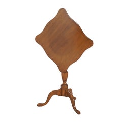 Kittinger Williamsburg Mahogany Tilt Top Candle Stand with Shaped Top 20thC