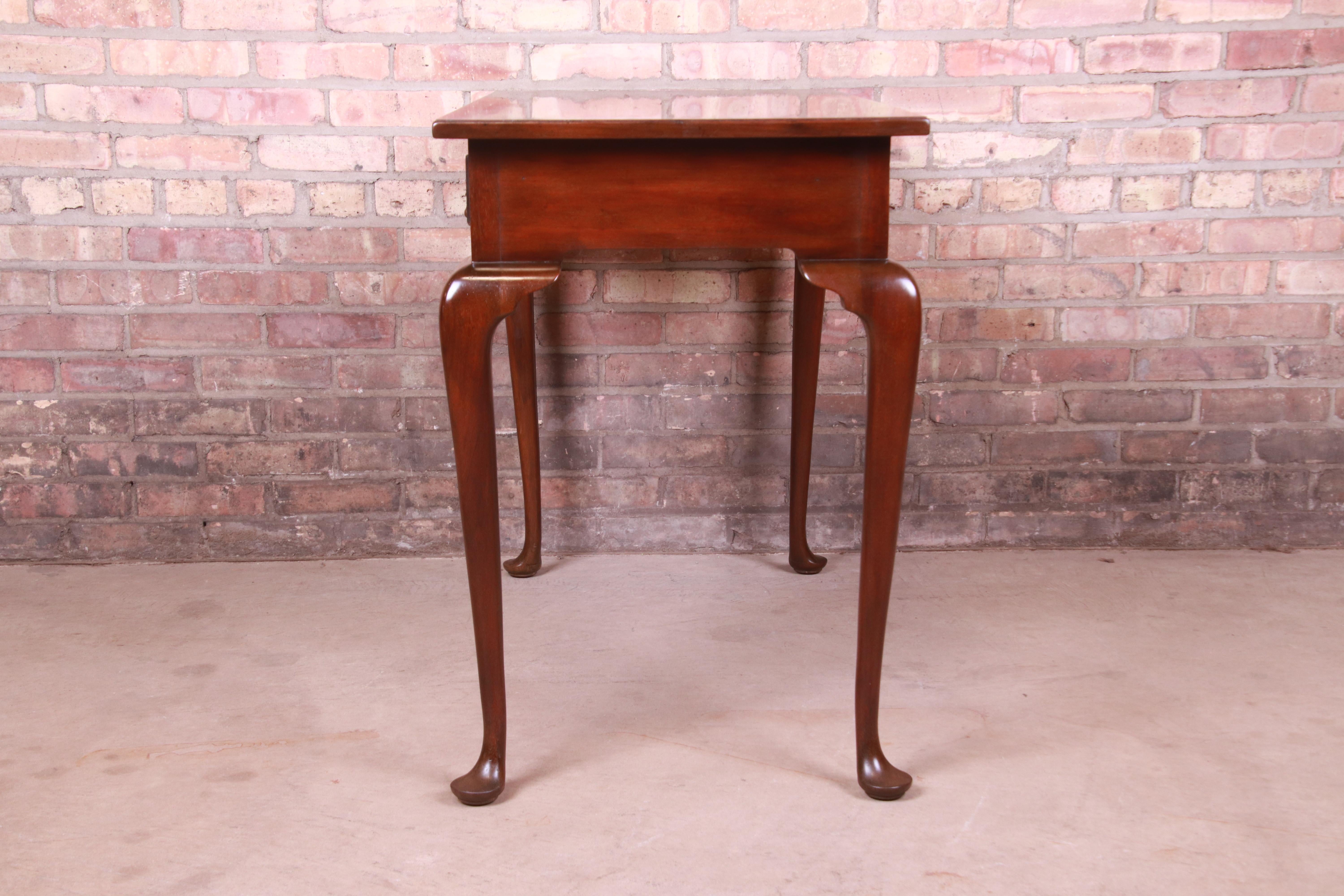 Kittinger Queen Anne Burled Walnut Writing Desk or Console Table 7