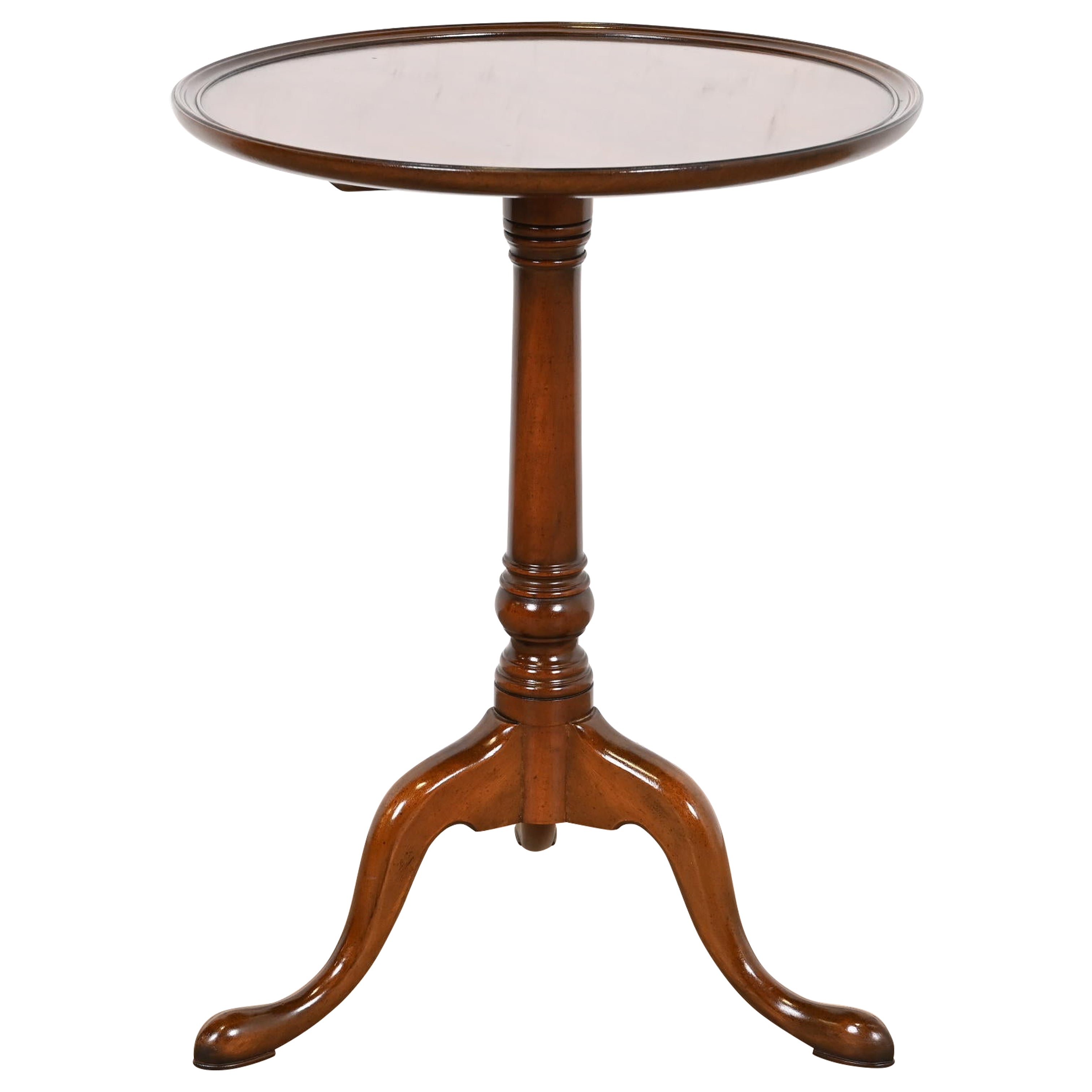 Kittinger Queen Anne Mahogany Pedestal Wine Table, Circa 1960s