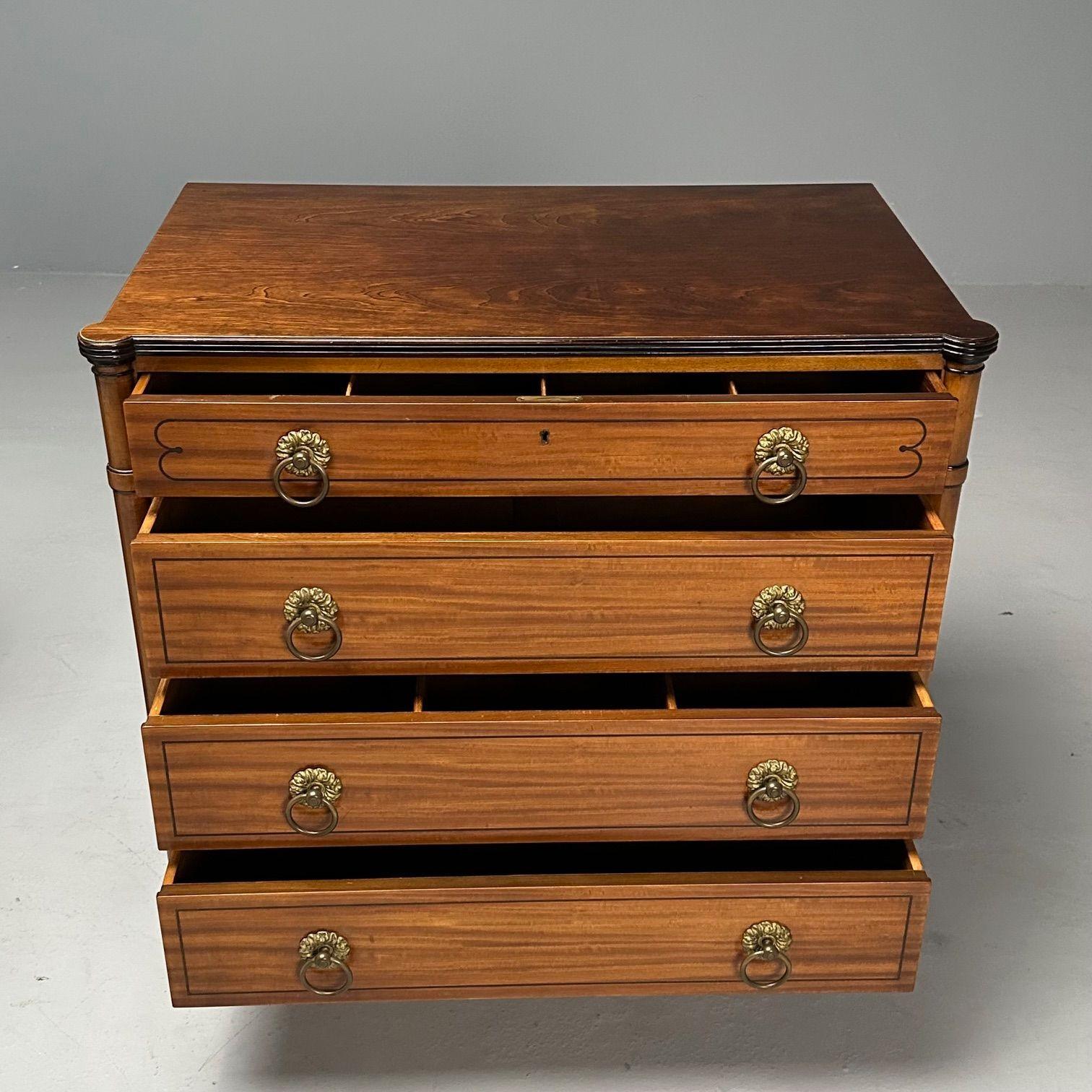 Kittinger, Regency, Commodes, Palissandro, Satinwood, Ottone, USA, anni '60 in vendita 3