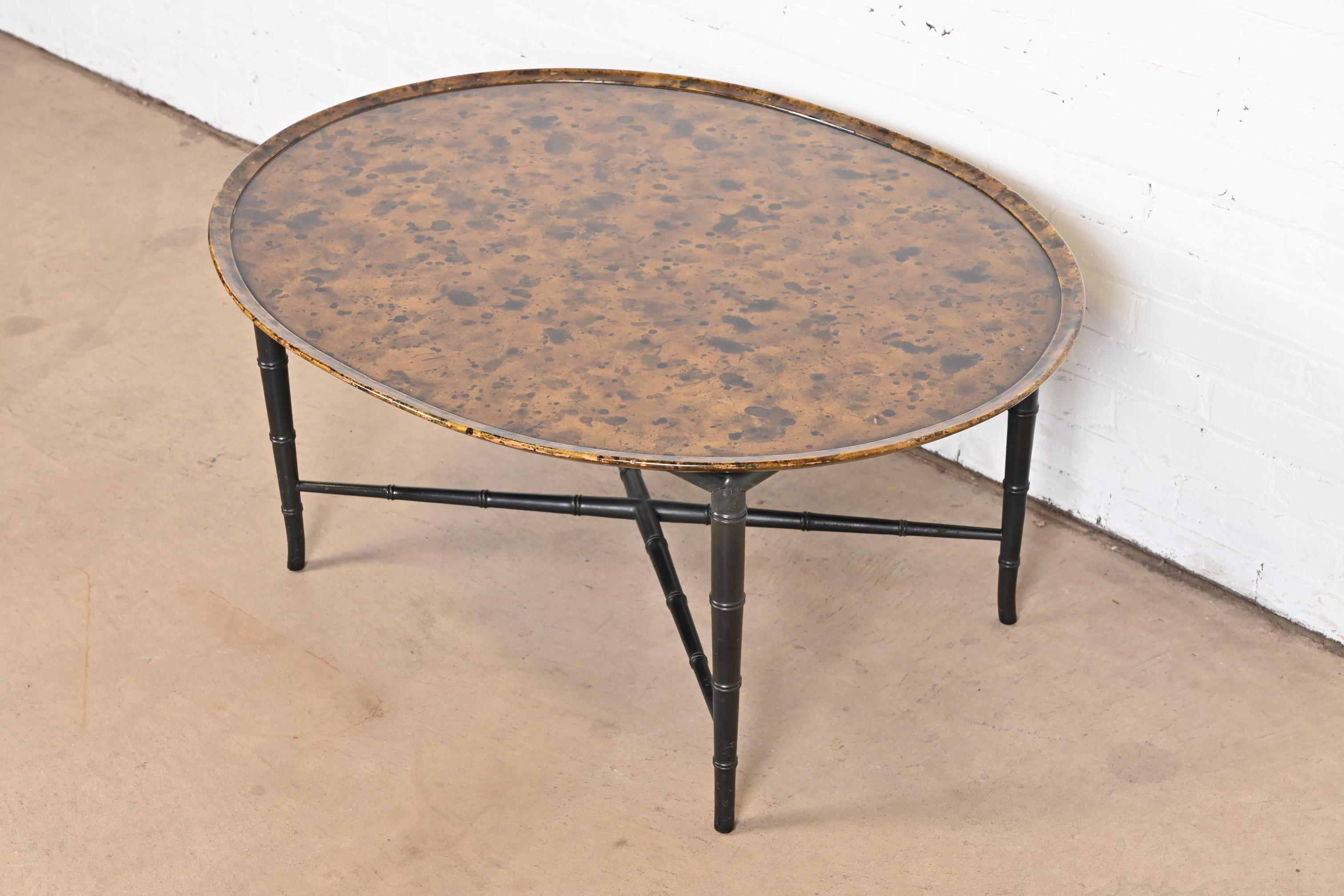 Kittinger Regency Faux Bamboo Coffee Table In Good Condition In South Bend, IN