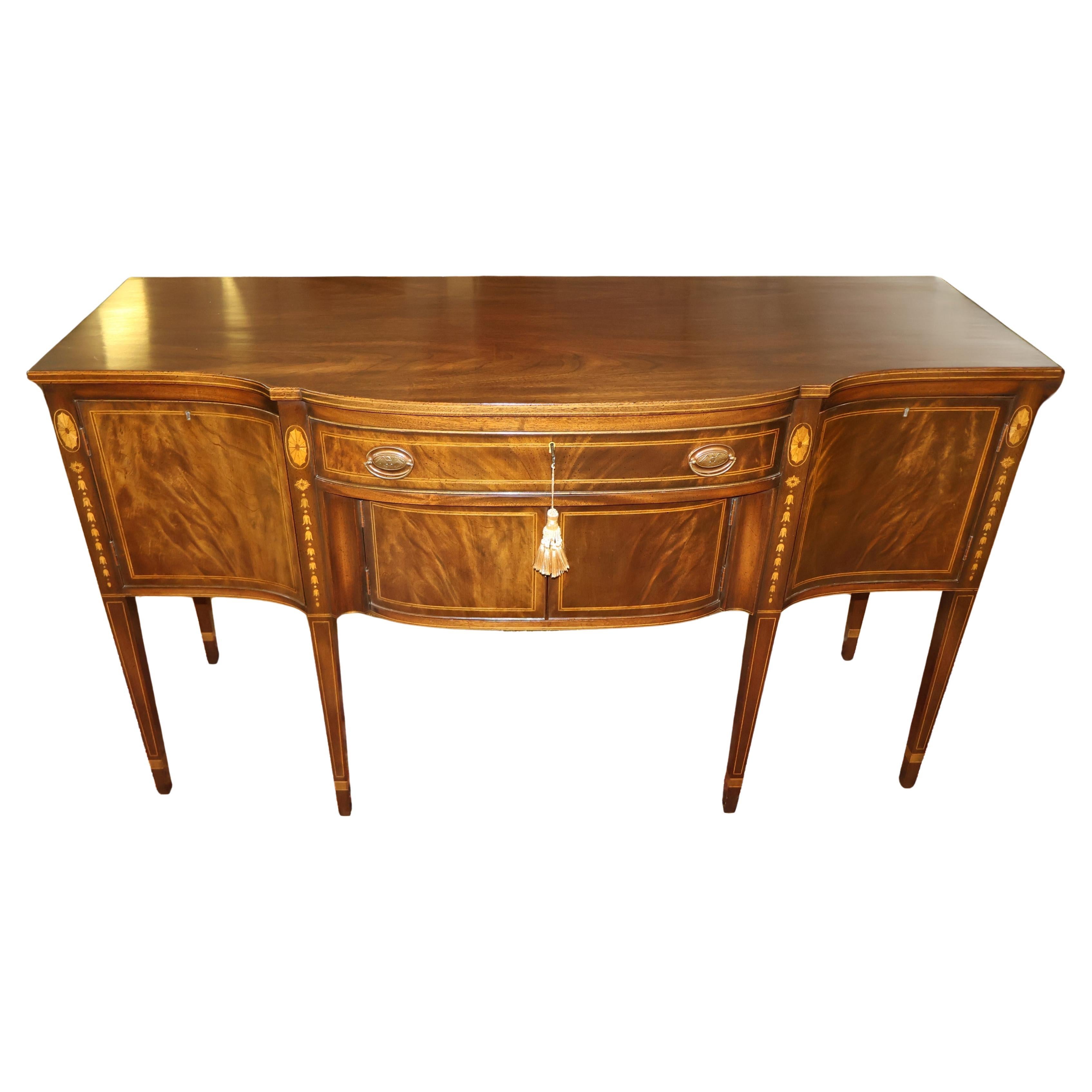 Kittinger Regency Hepplewhite Style Mahogany Inlaid Server Buffet Sideboard For Sale