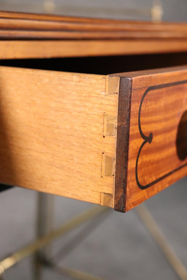 Kittinger Solid Brass and Satinwood French Directoire Writing Desk