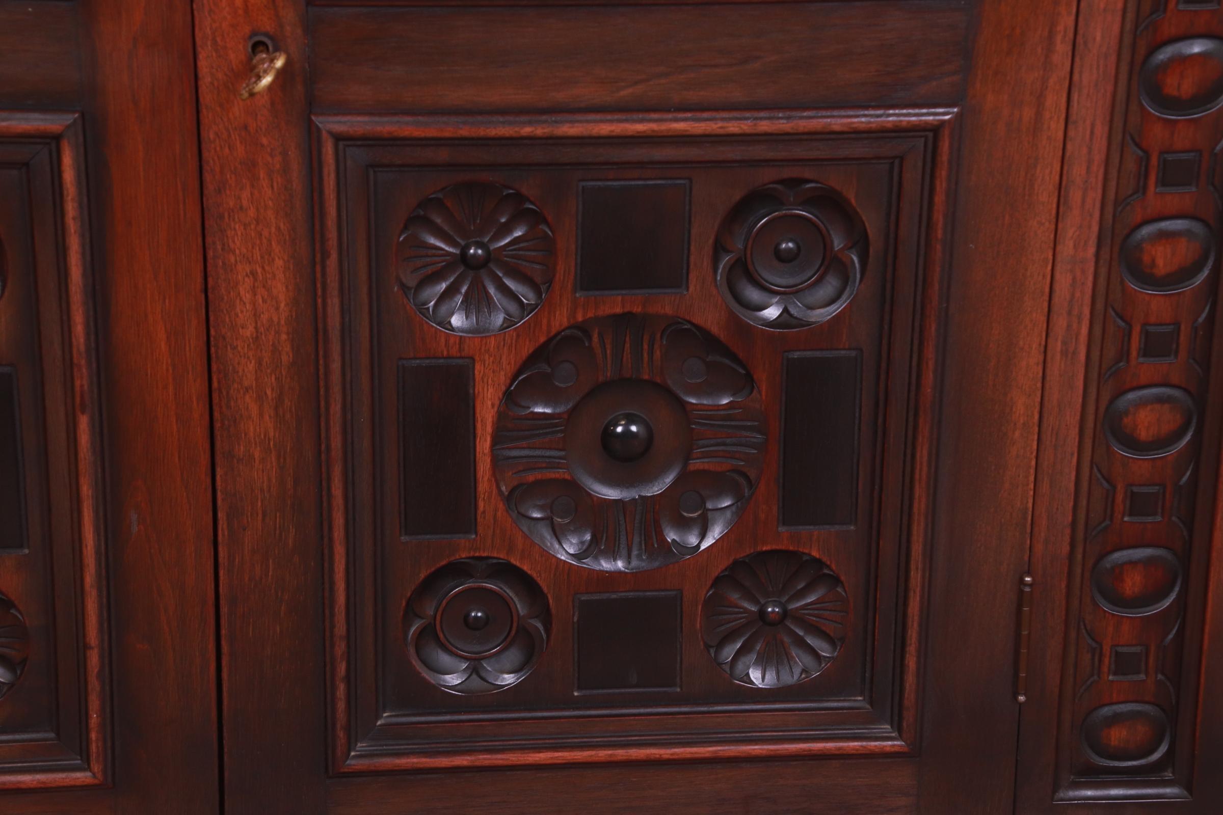Kittinger Spanish Baroque Carved Walnut Server or Bar Cabinet, Circa 1920s 6