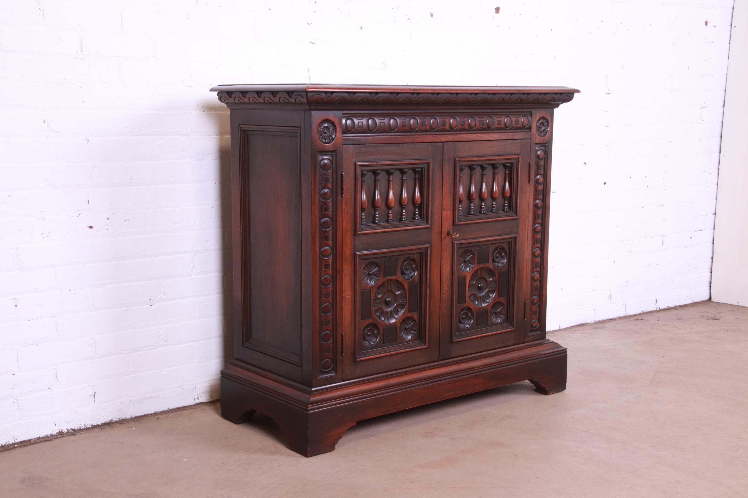 Kittinger Spanish Baroque Carved Walnut Server or Bar Cabinet, Circa 1920s 2