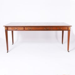 Kittinger Vintage Leather Top Inlaid Federal Style Desk