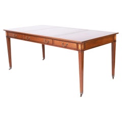 Kittinger Vintage Leather Top Inlaid Federal Style Desk