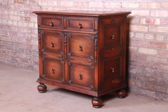 Kittinger William and Mary Style Carved Walnut File Cabinet Chest, circa 1930s